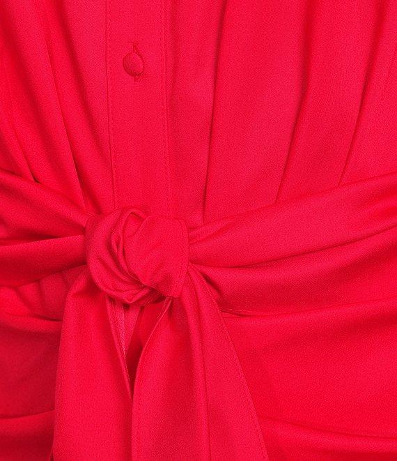 Alex Marie Adriana Long Sleeve Collared Tie Waist Maxi Dress Product Image