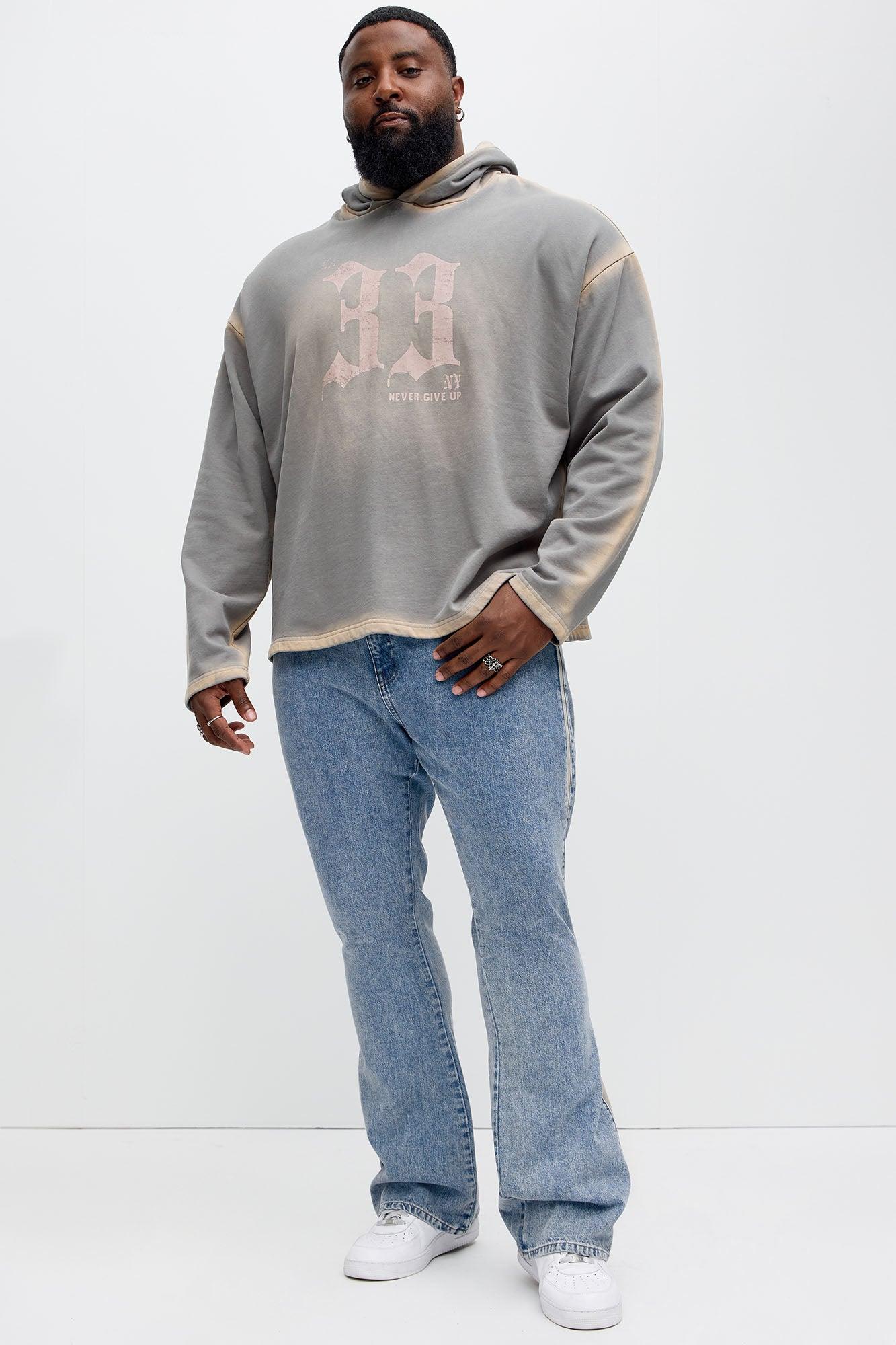 Side Stripe Stacked Slim Flare Jeans - Light Wash Product Image