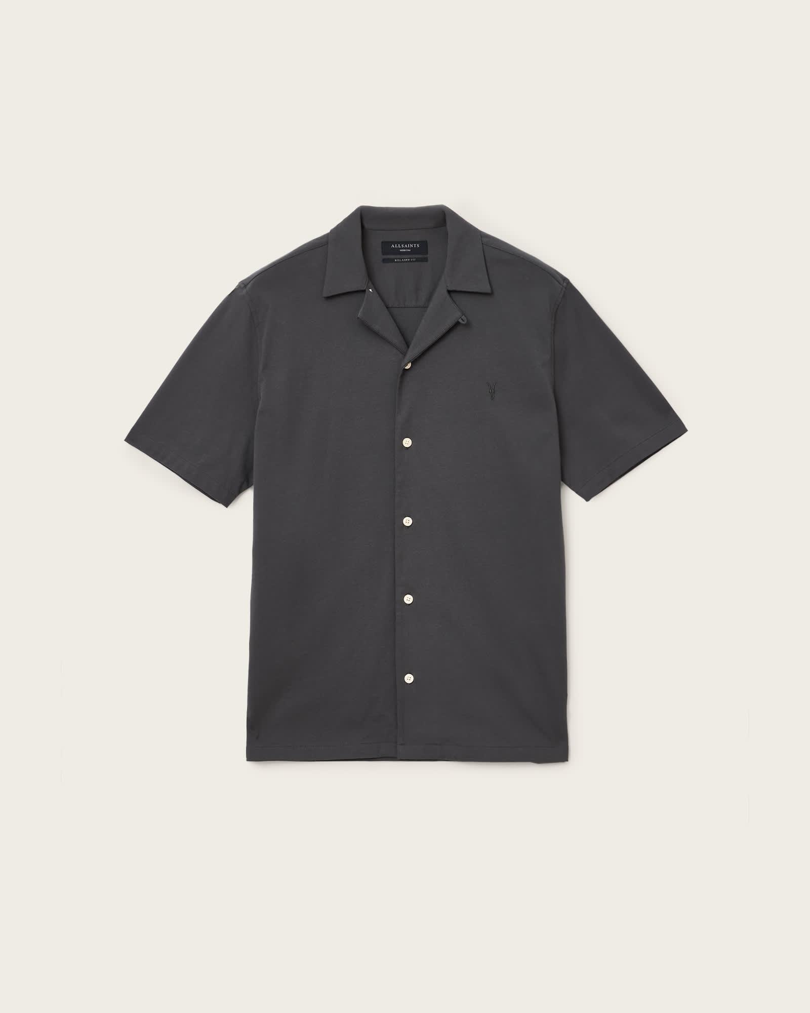 Hudson Relaxed Fit Ramskull Shirt CARTER GREY | ALLSAINTS US Product Image