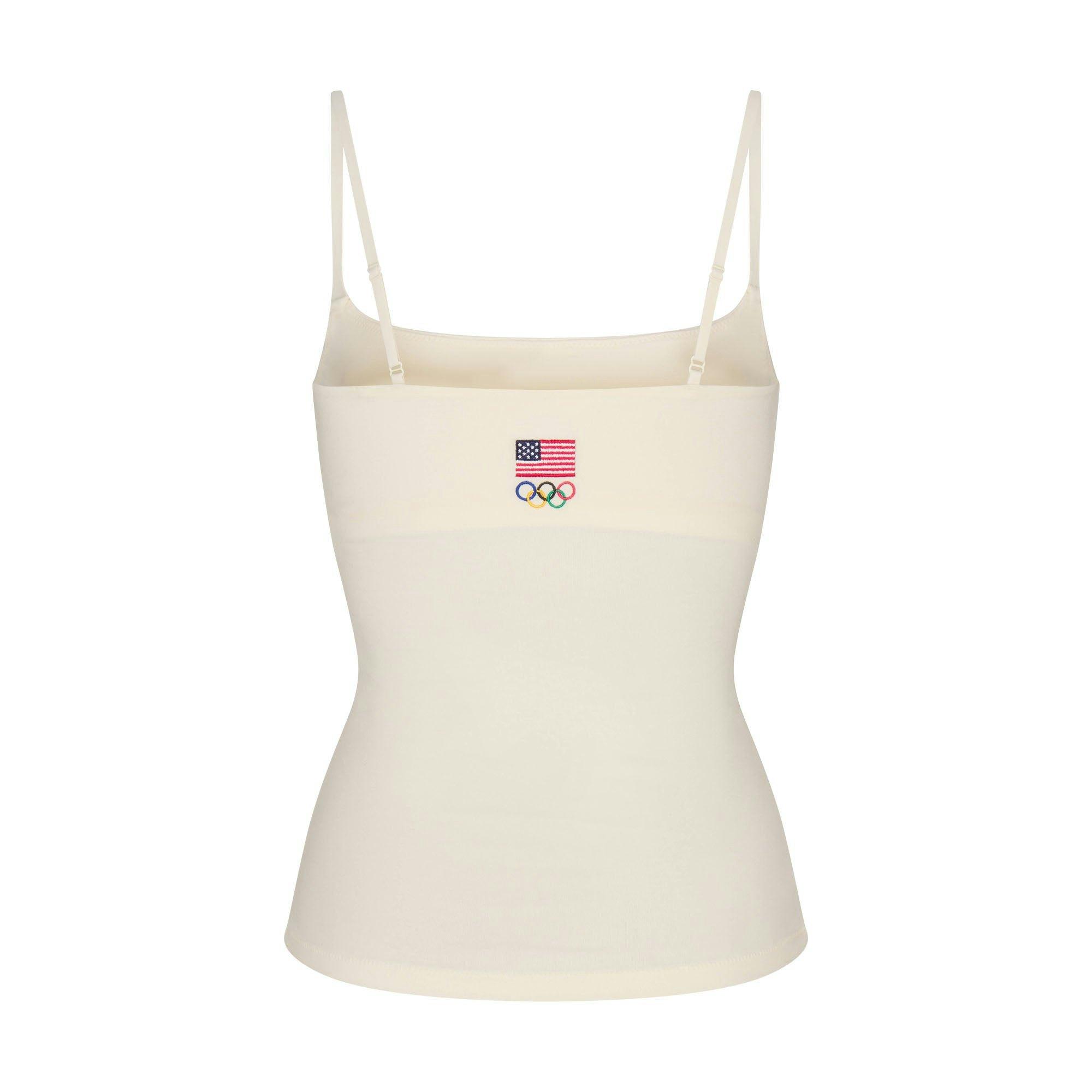SKIMS FOR TEAM USA COTTON JERSEY OLYMPIC CAMI | ECRU Product Image