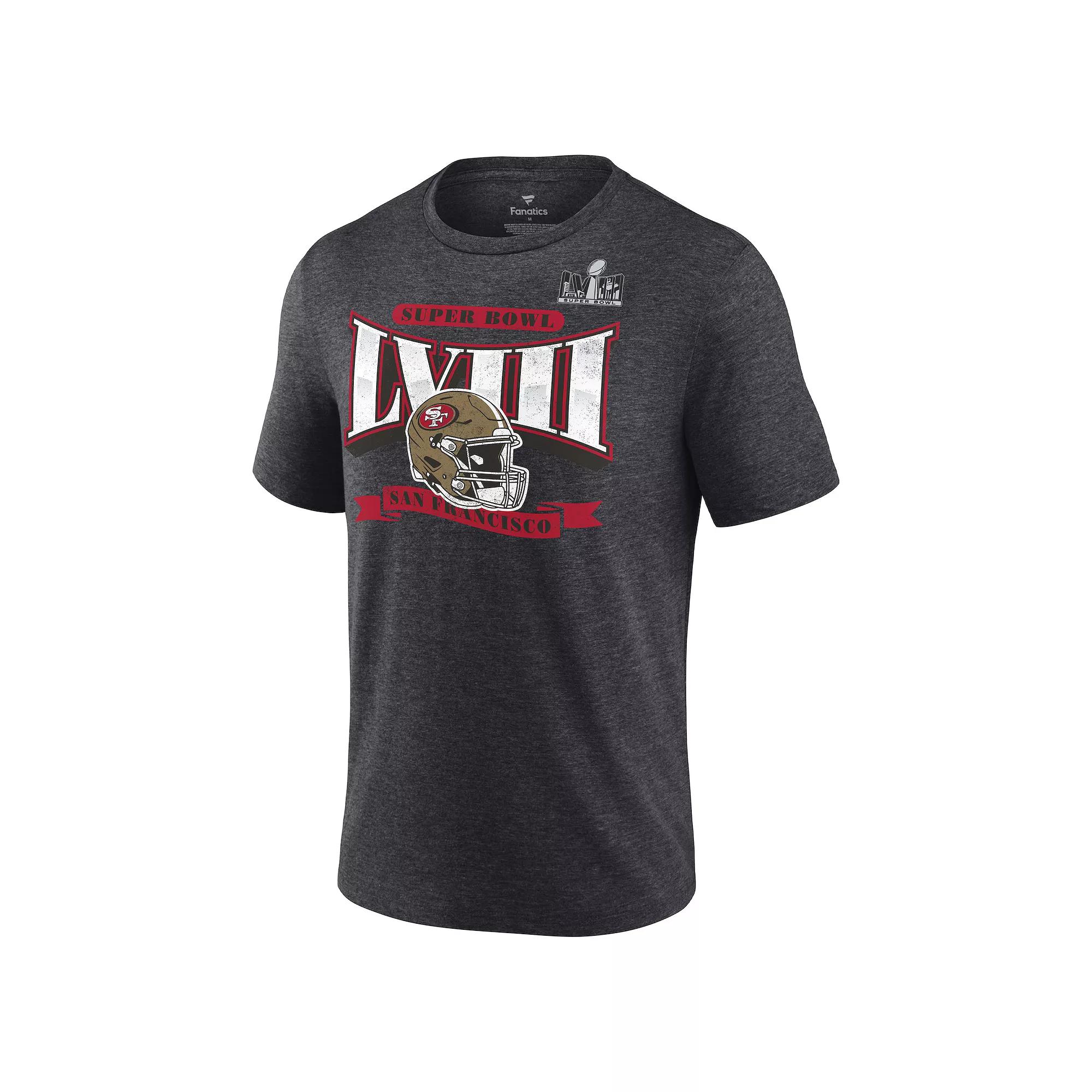 Men's Nike San Francisco 49ers NFL 2023 Super Bowl Bound Triblend Tee, Size: Small, Gray Product Image