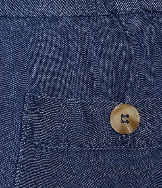 Blu Pepper Denim High Rise Button Front Straight Wide Leg Pants Product Image