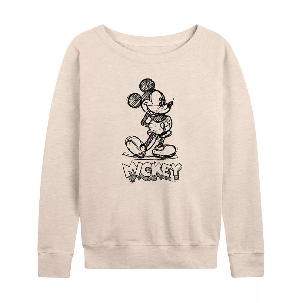 Disney's Mickey Mouse Women's Sketch French Terry Long Sleeve Tee, Girl's,  Product Image
