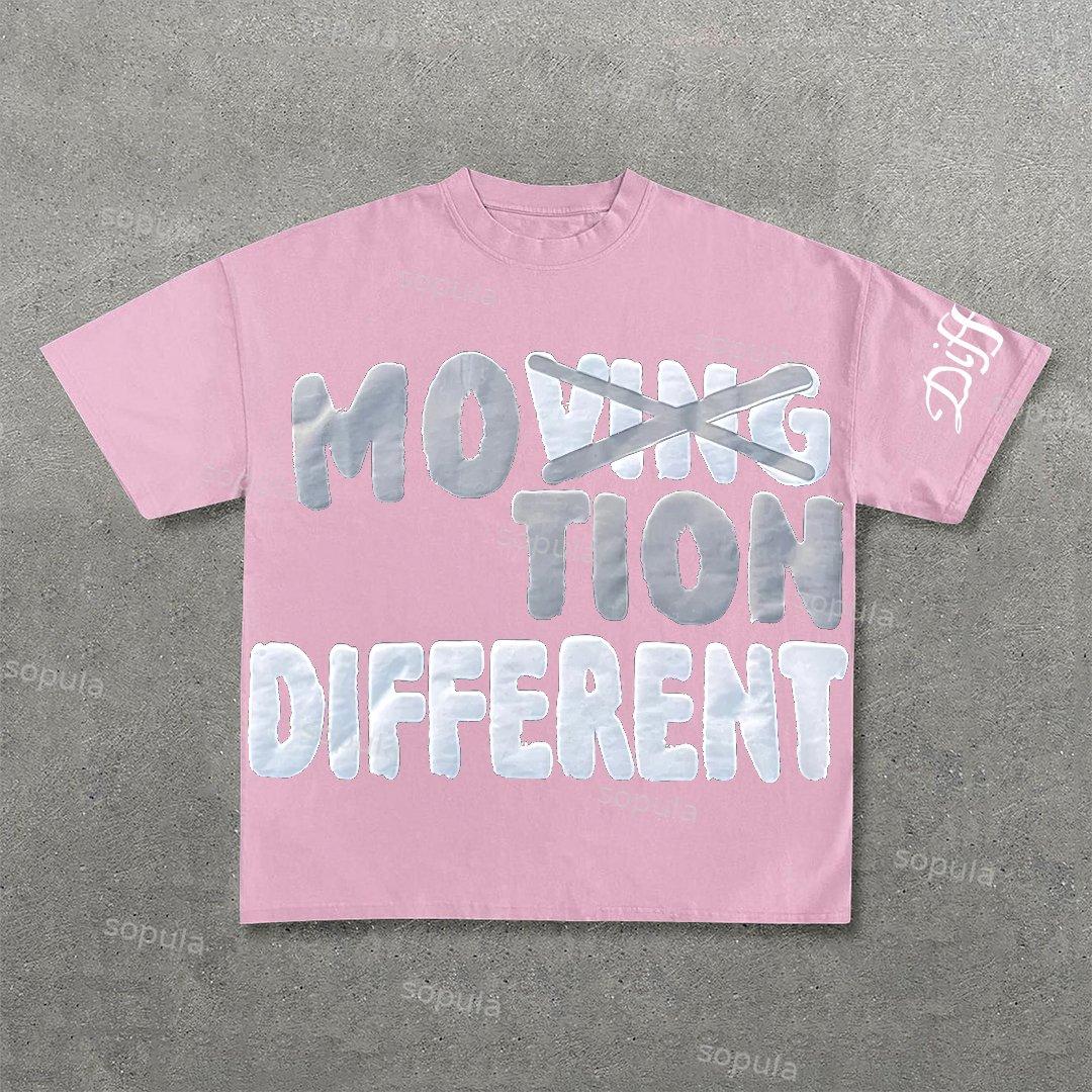 Vintage Motion Different Graphic 100% Cotton Short Sleeve T-Shirt Product Image