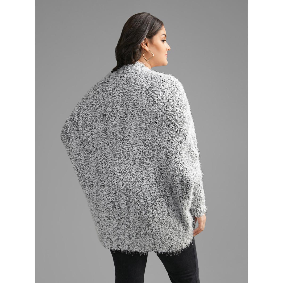 Plus Size Heather Arc Hem Dolman Sleeve Cardigan Mediumgray Women Casual Loose Long Sleeve Everyday Cardigans BloomChic 22-24/3X Product Image