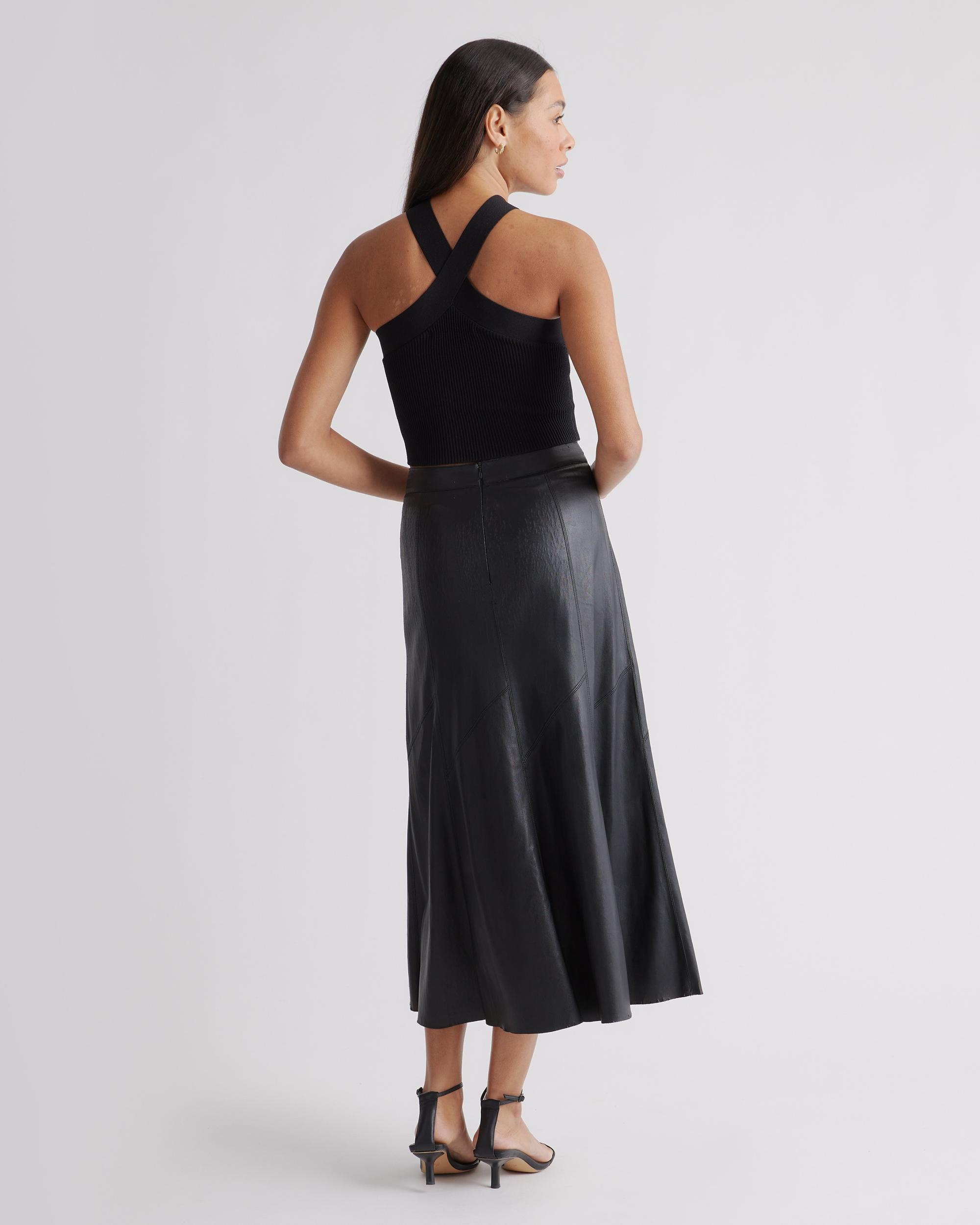 Quince | Women's Cropped Halter Ribbed Knit Tank Top Recycled nylon/polyester/spandex Product Image