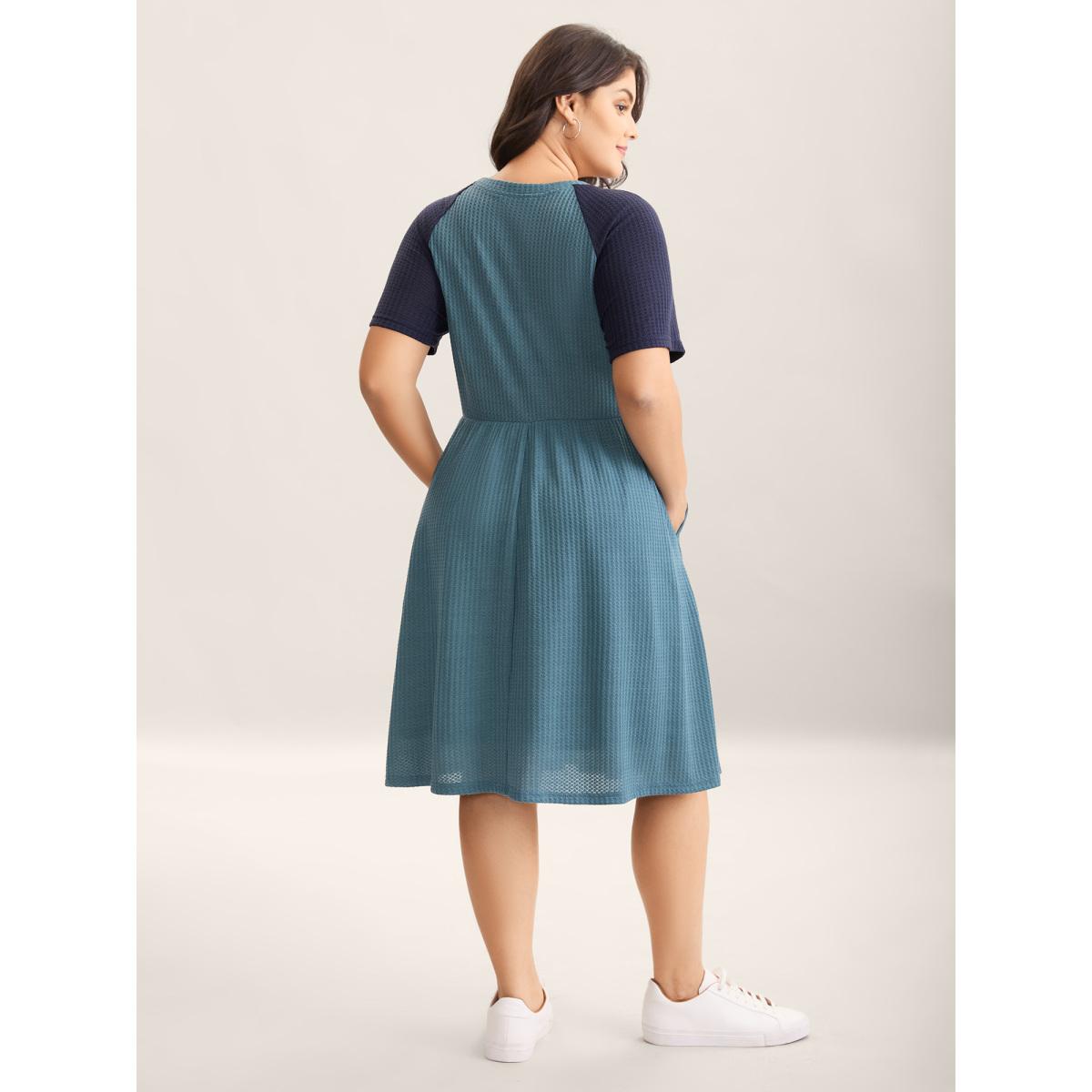 Plus Size Textured Adjustable Waist Tie Knit Midi Dress Stone Women Knit Dresses Bloomchic 12/L Product Image