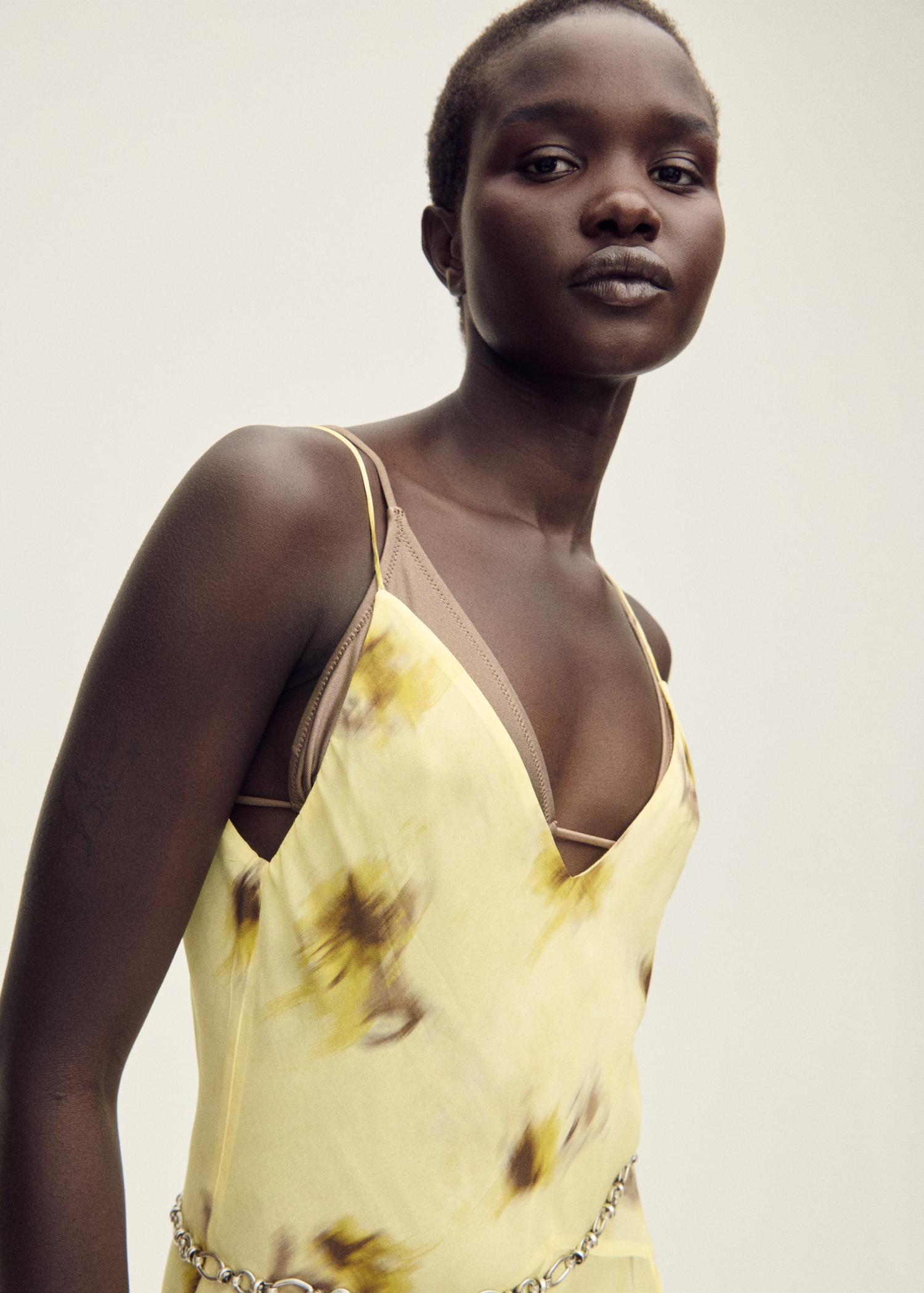 Long floral-print dress - Women | MANGO USA Product Image