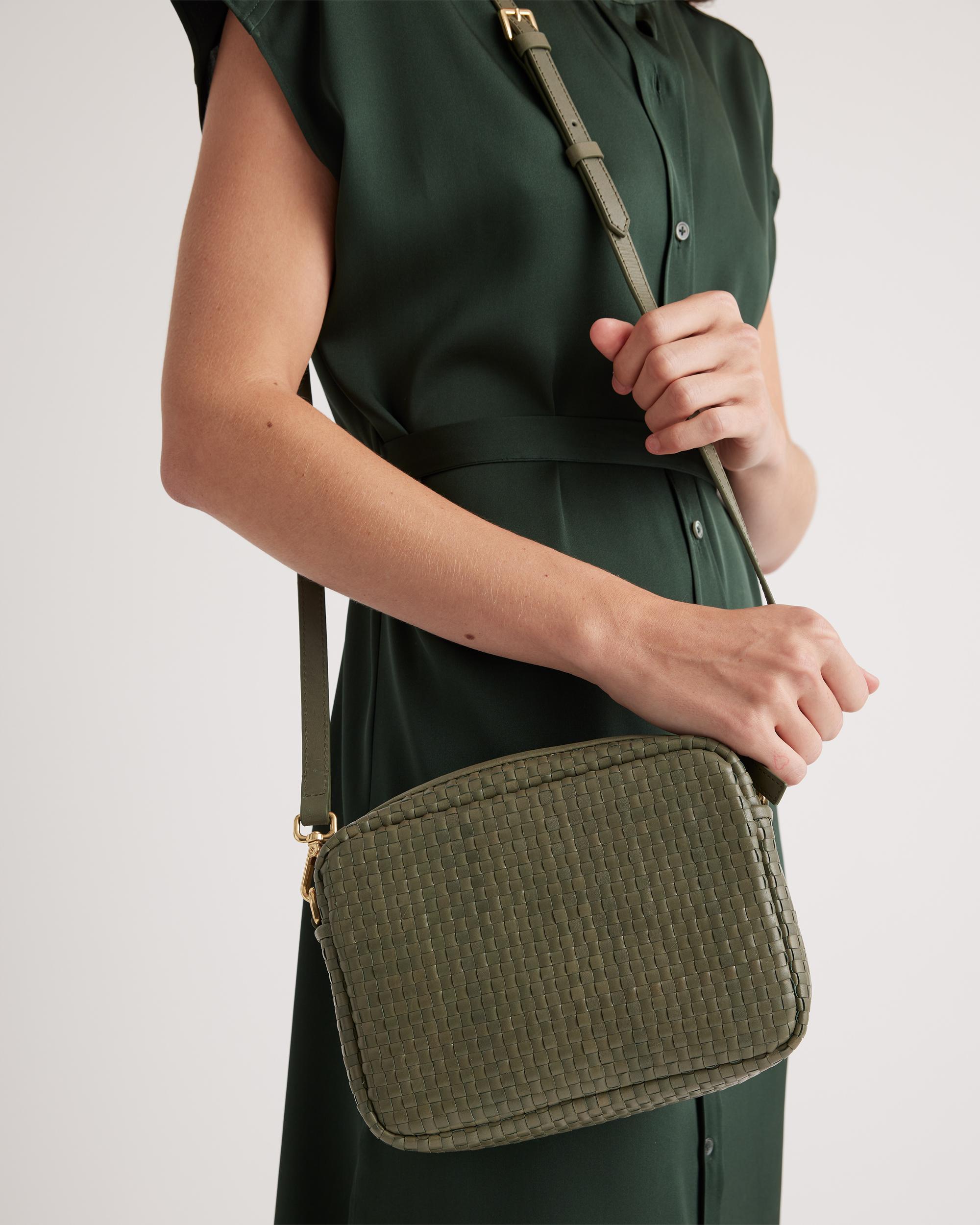 Quince | Women's Italian Leather Handwoven Crossbody Product Image