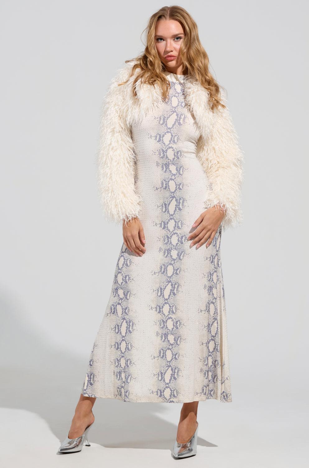 WE FOUND LOVE SNAKE MESH MAXI DRESS Product Image