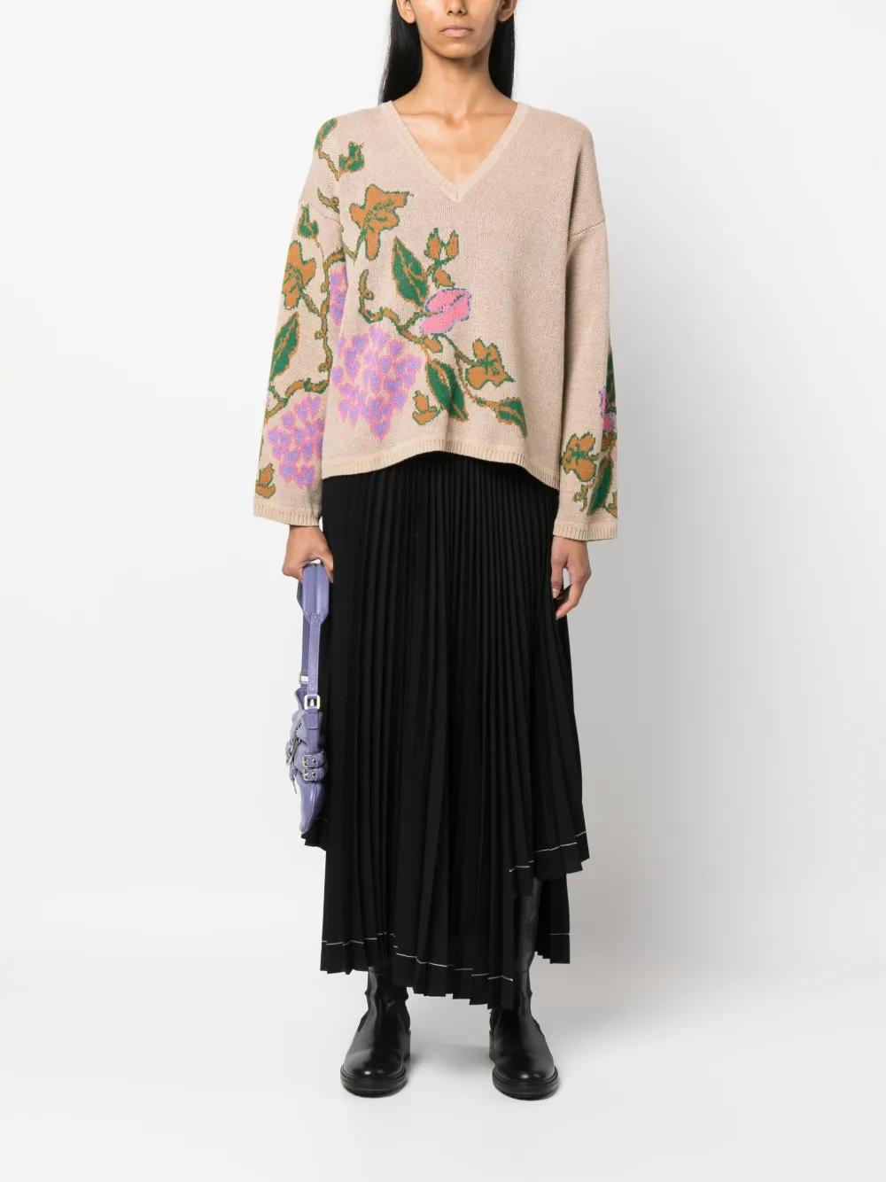 floral intarsia-knit jumper Product Image