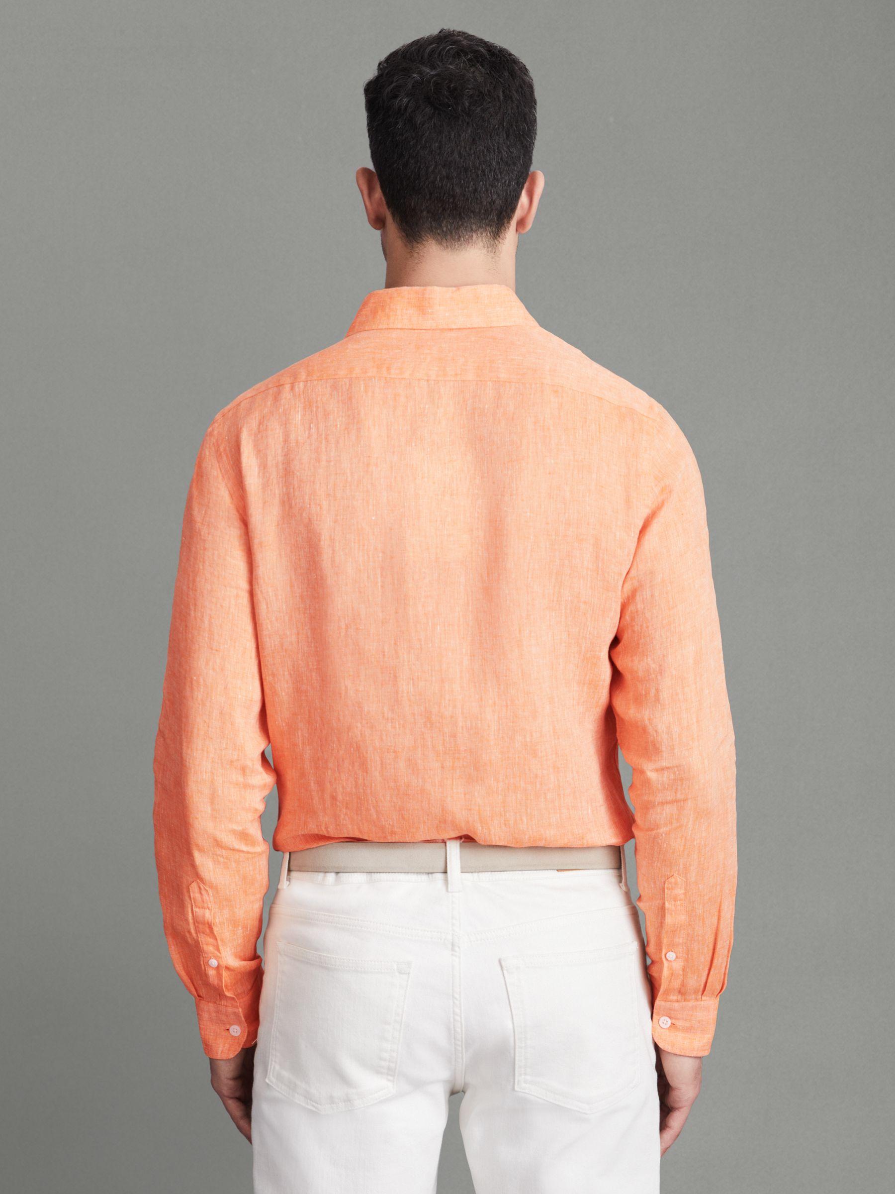 Linen Button-Through Shirt in Peach Product Image