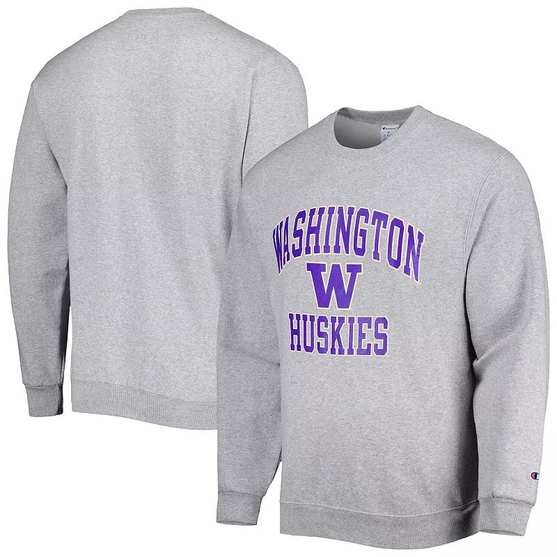 Men's Champion Heather Gray Washington Huskies High Motor Pullover Sweatshirt, Size: XL, Grey Product Image