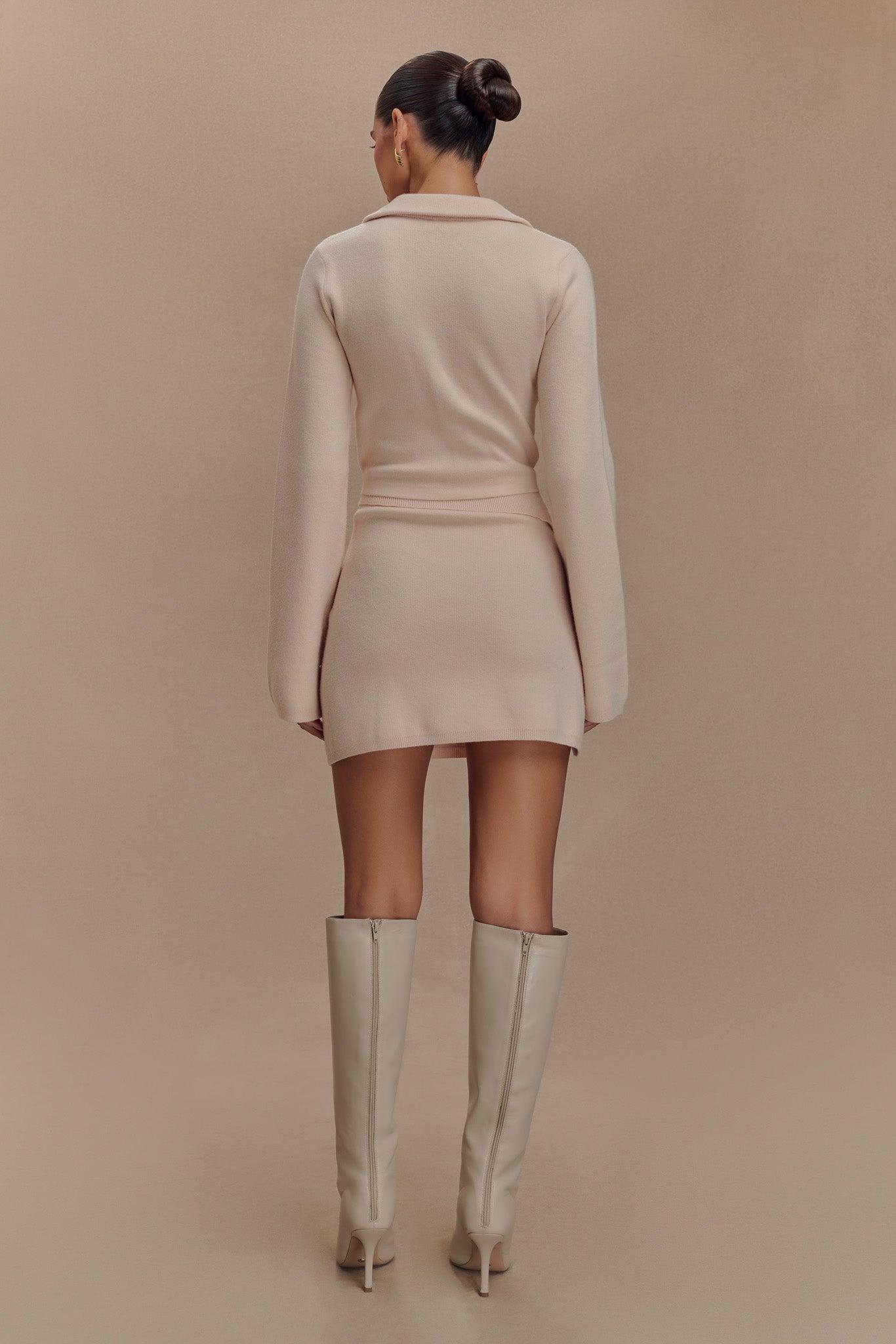 Annabelle Knit Mini Skirt - Cream Product Image