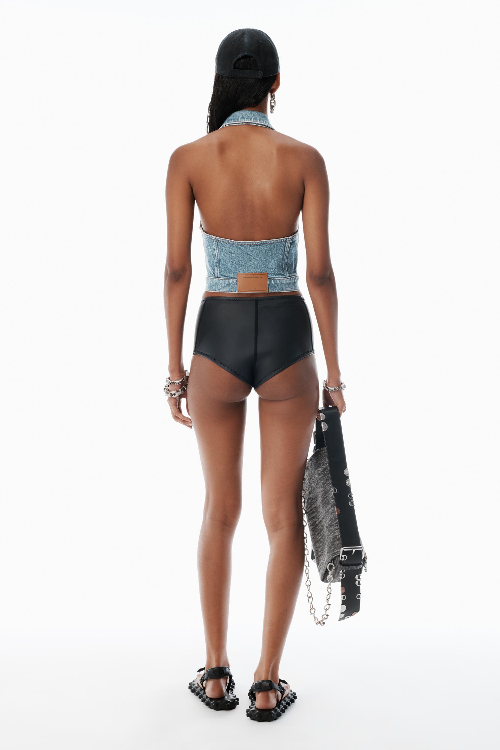 Bleach Blue Denim Halter Top Product Image