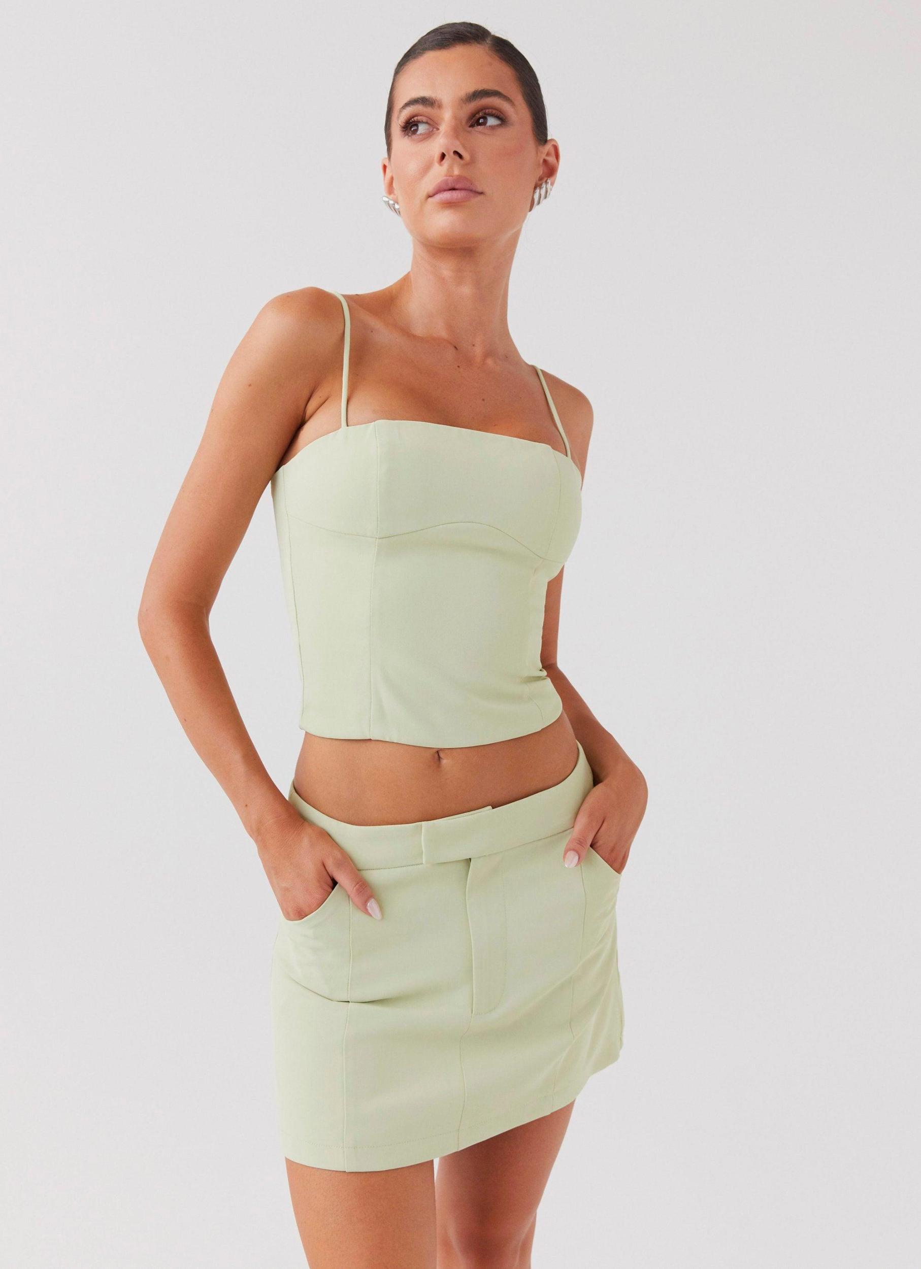 Eliana Suit Mini Skirt - Green Zest Product Image