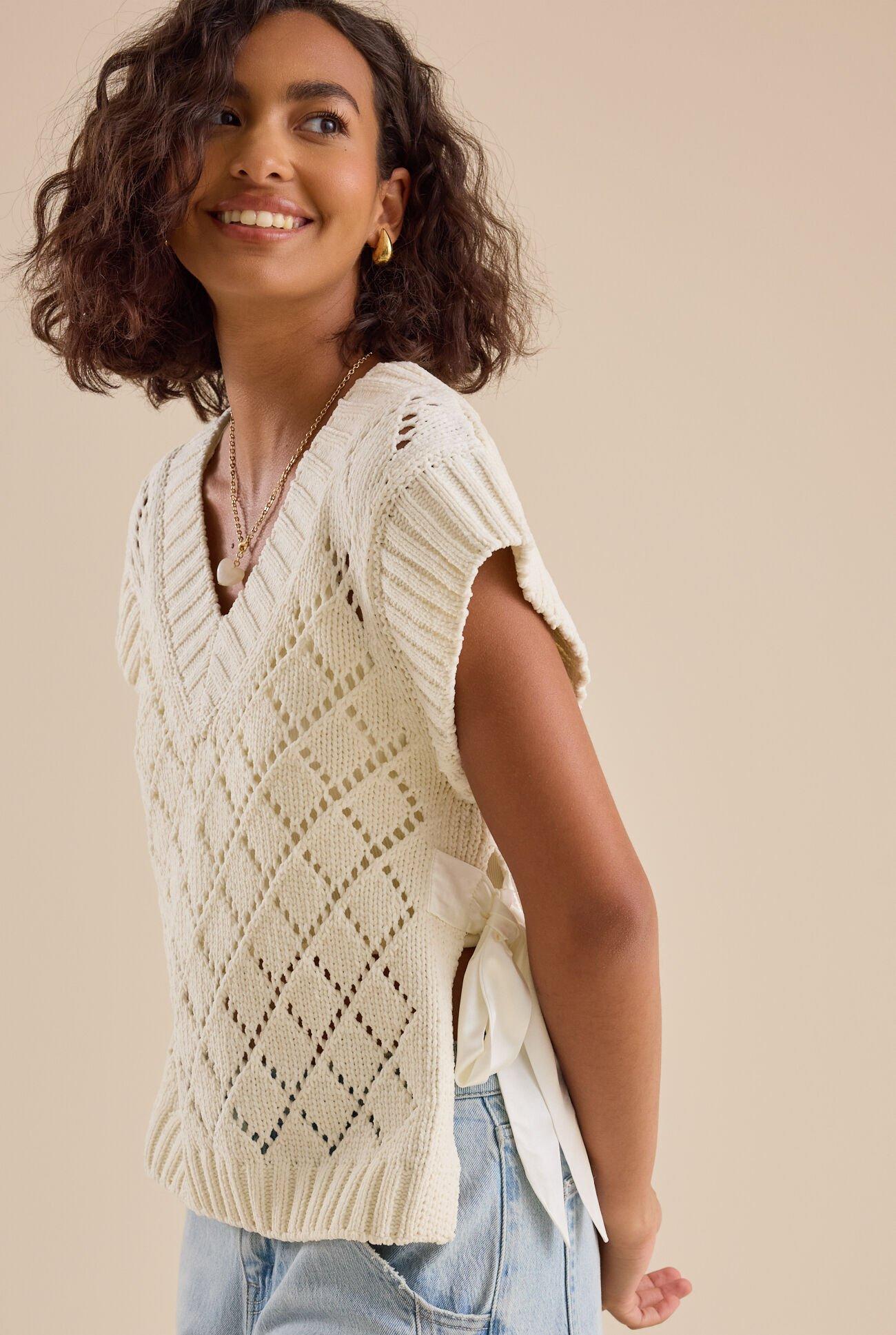 Zayla Cable Knit Vest Product Image