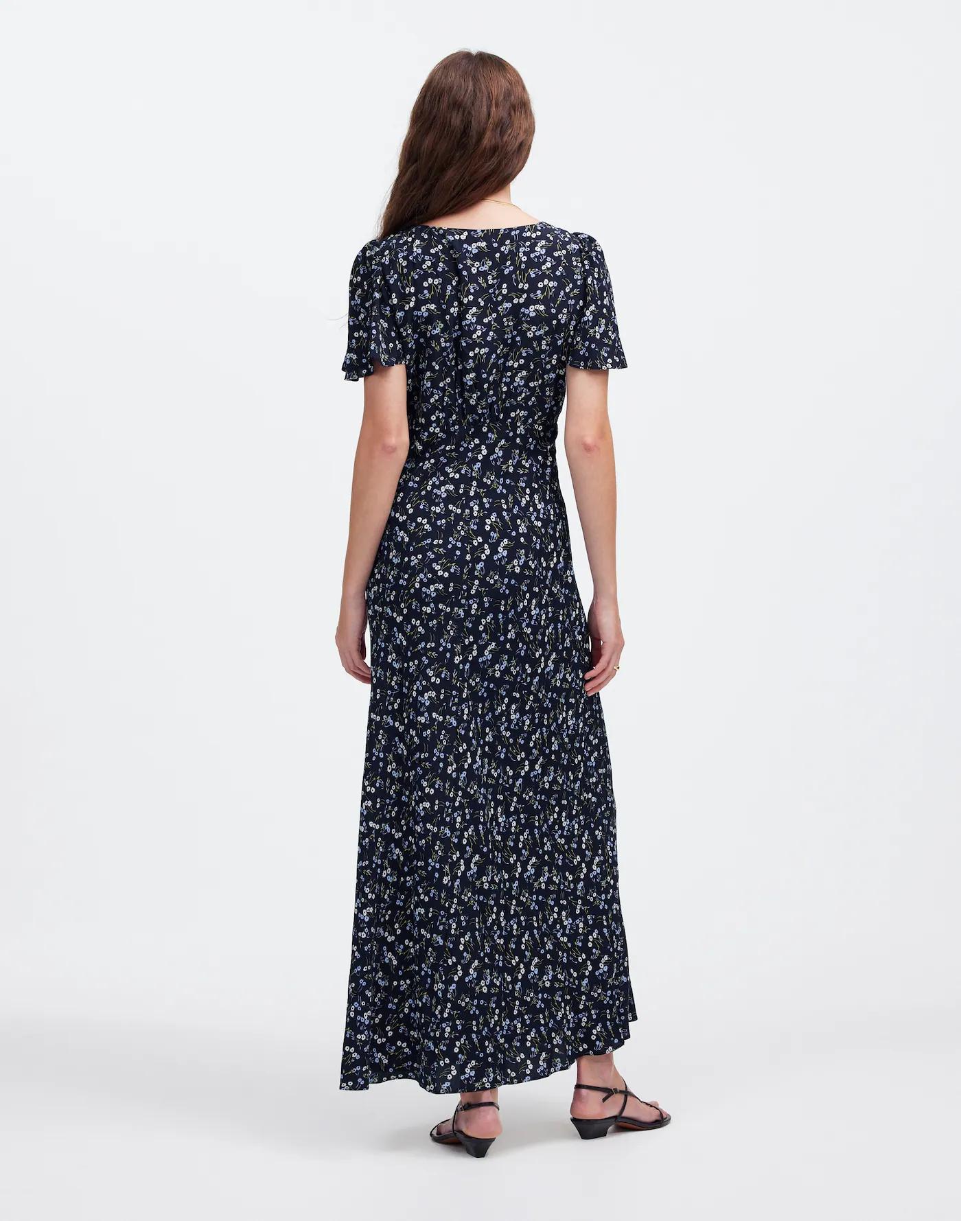 Seamed Flutter Sleeve Maxi Dress Product Image
