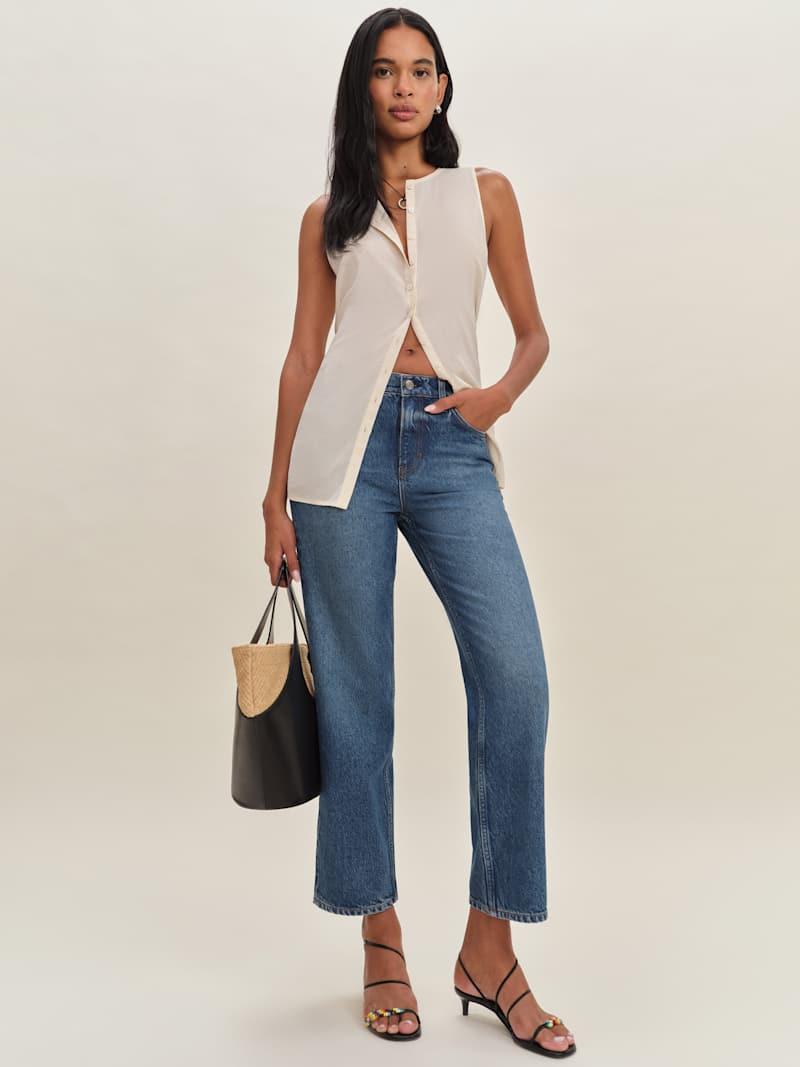 Arleth Mid Rise Straight Leg Cropped Jeans Product Image