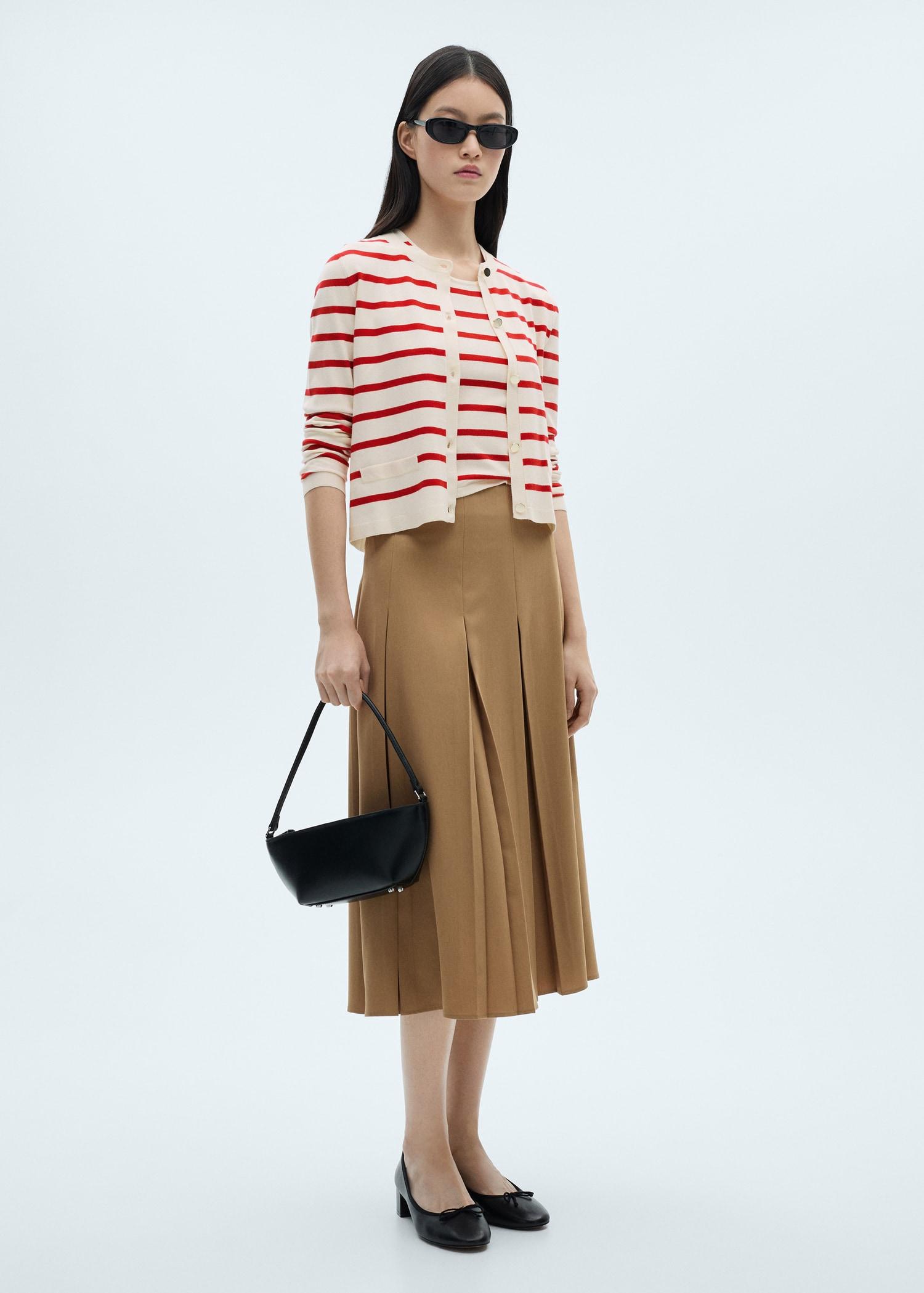 Striped knitted cardigan - Women | MANGO USA Product Image