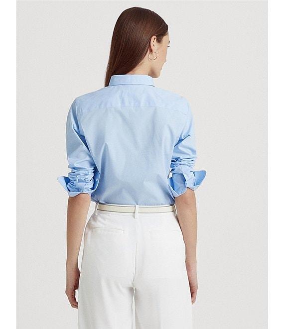 Lauren Ralph Lauren Petite Size Easy Care Point Collar Long Sleeve Shirt Product Image