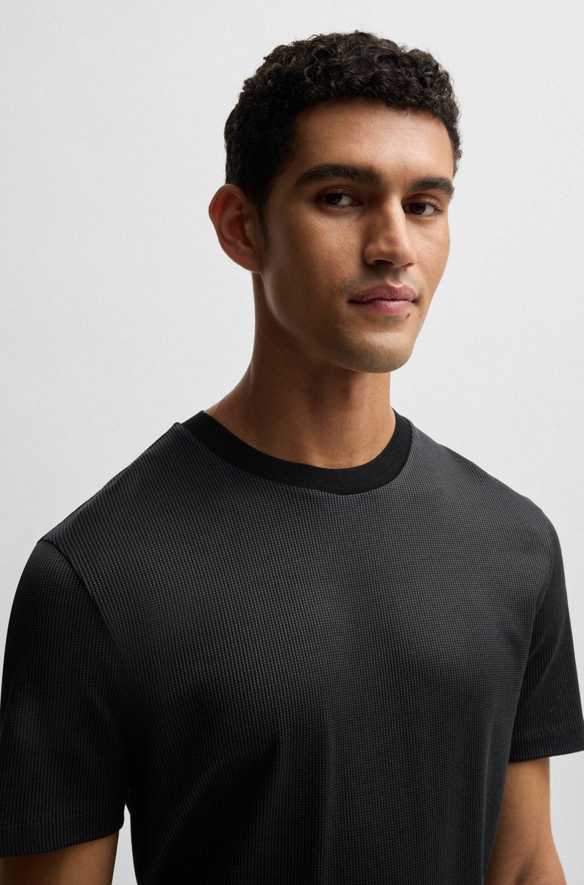 Regular-fit T-shirt in structured cotton Product Image