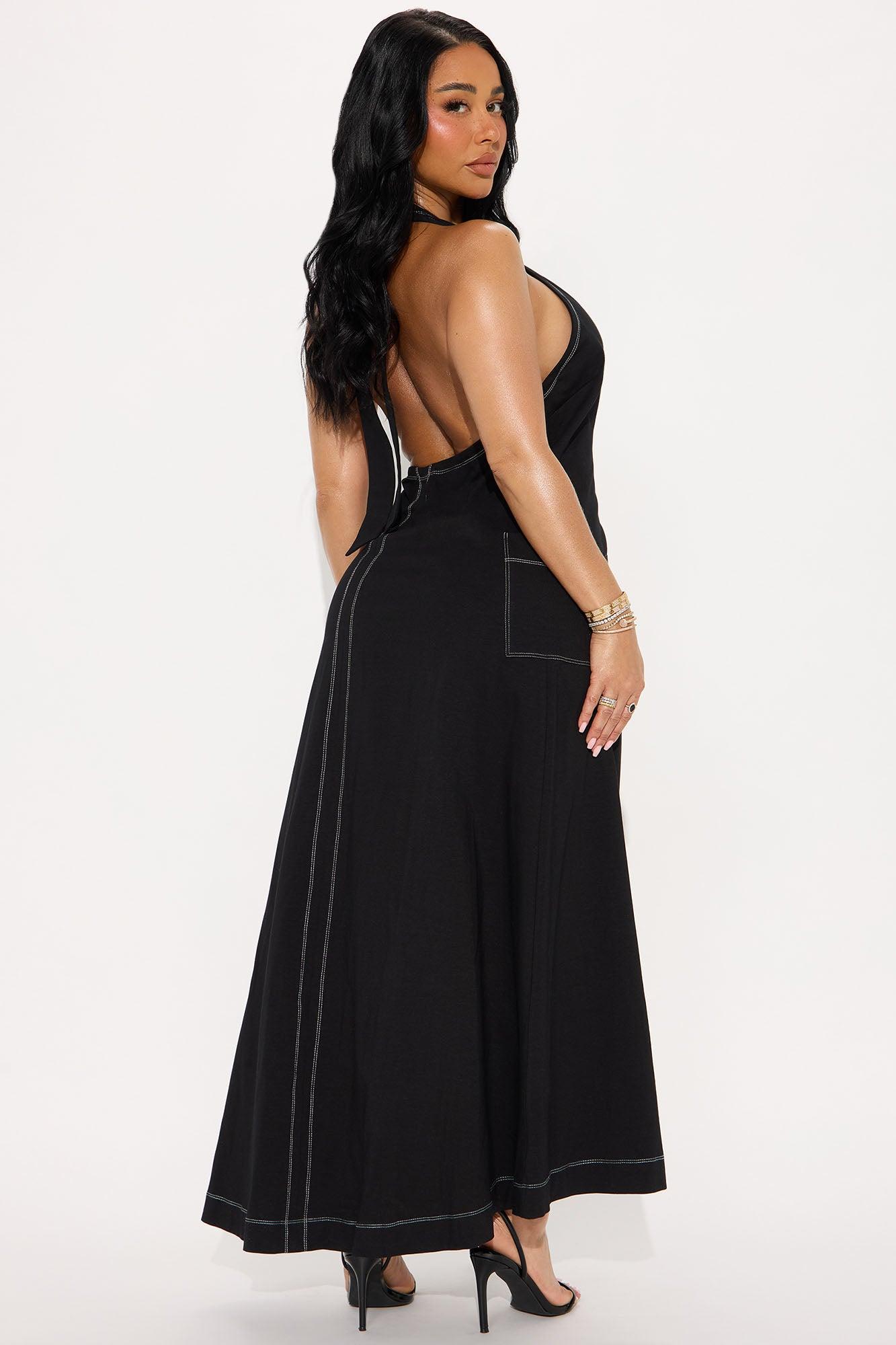 Janae Flowy Maxi Dress - Black Product Image