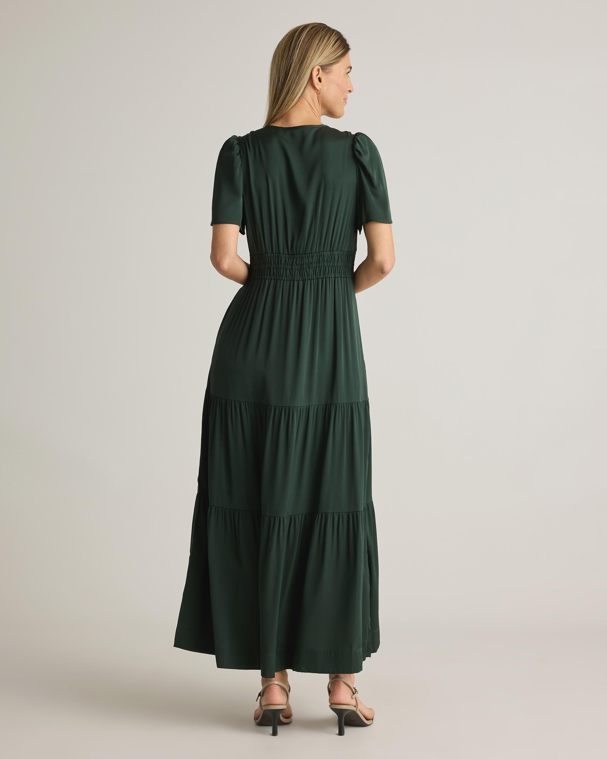 Quince | Women's Washable Stretch Silk Tiered Maxi Dress Product Image