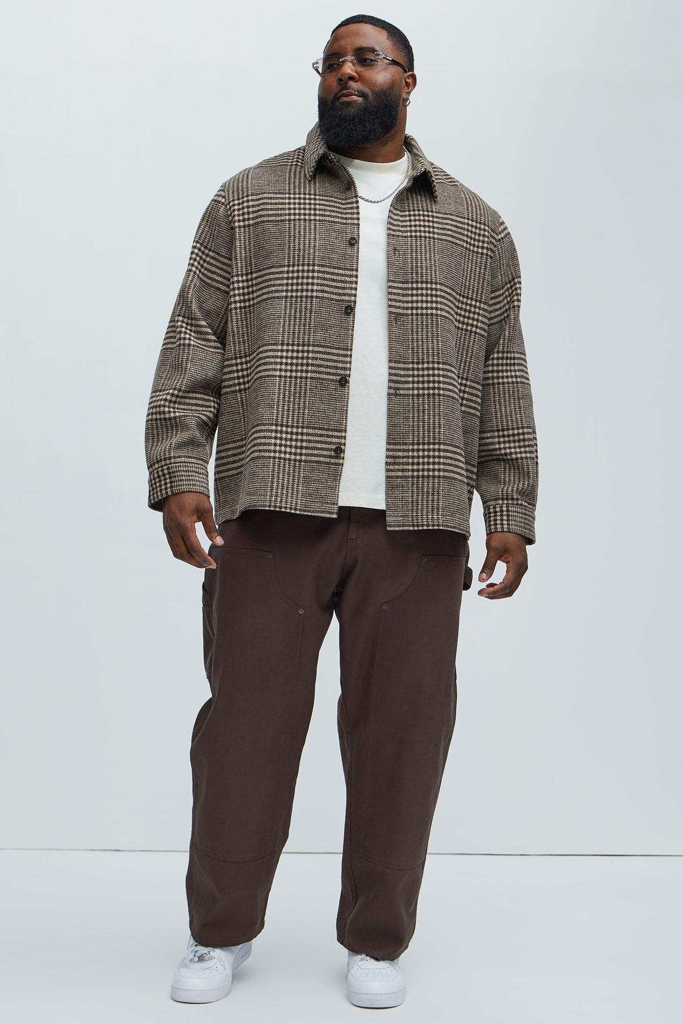 Be Forever Plaid Button Up Shirt - Brown/combo Product Image