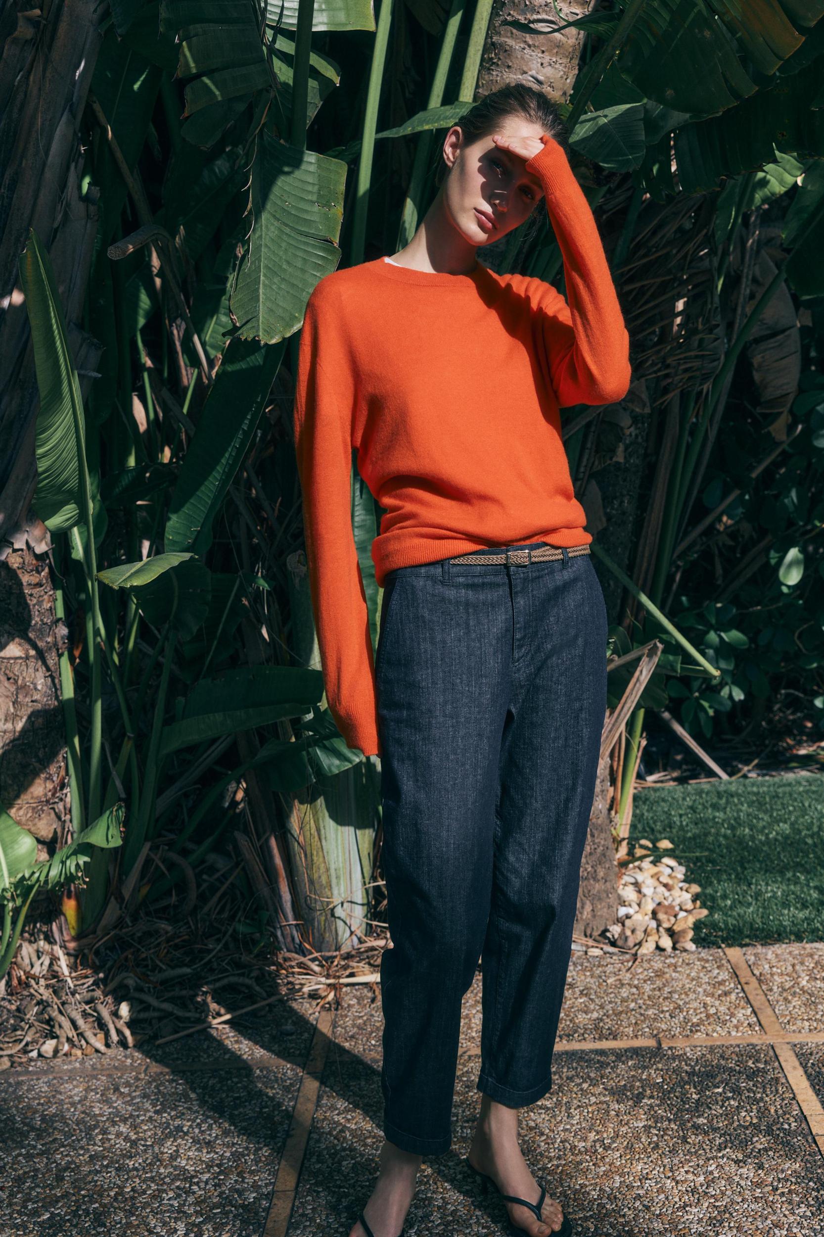 Z1975 BRAIDED BELT CHINO DENIM PANTS Product Image