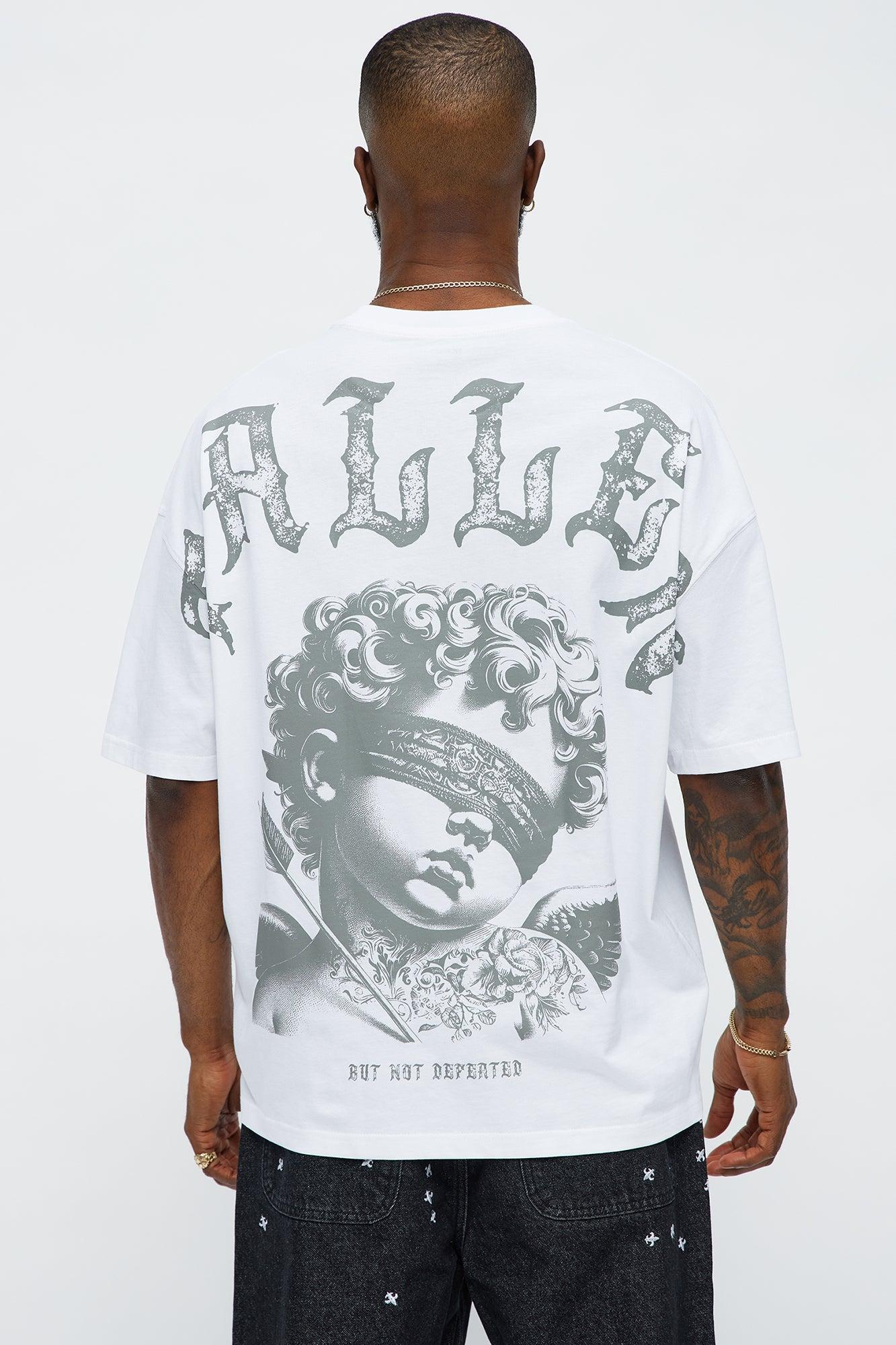 Fallen Angel Oversized Short Sleeve Tee - White Male Product Image