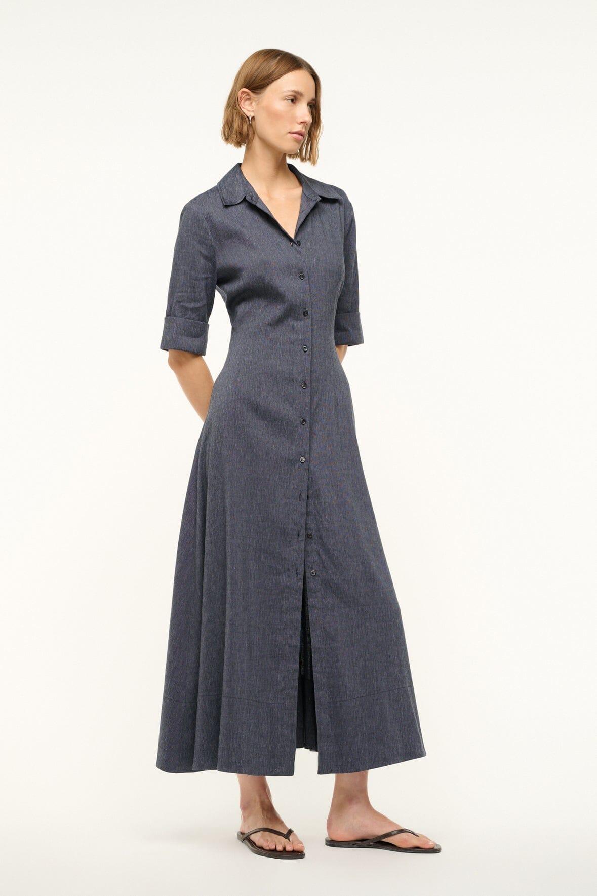 JOAN LINEN DRESS | CHAMBRAY Product Image