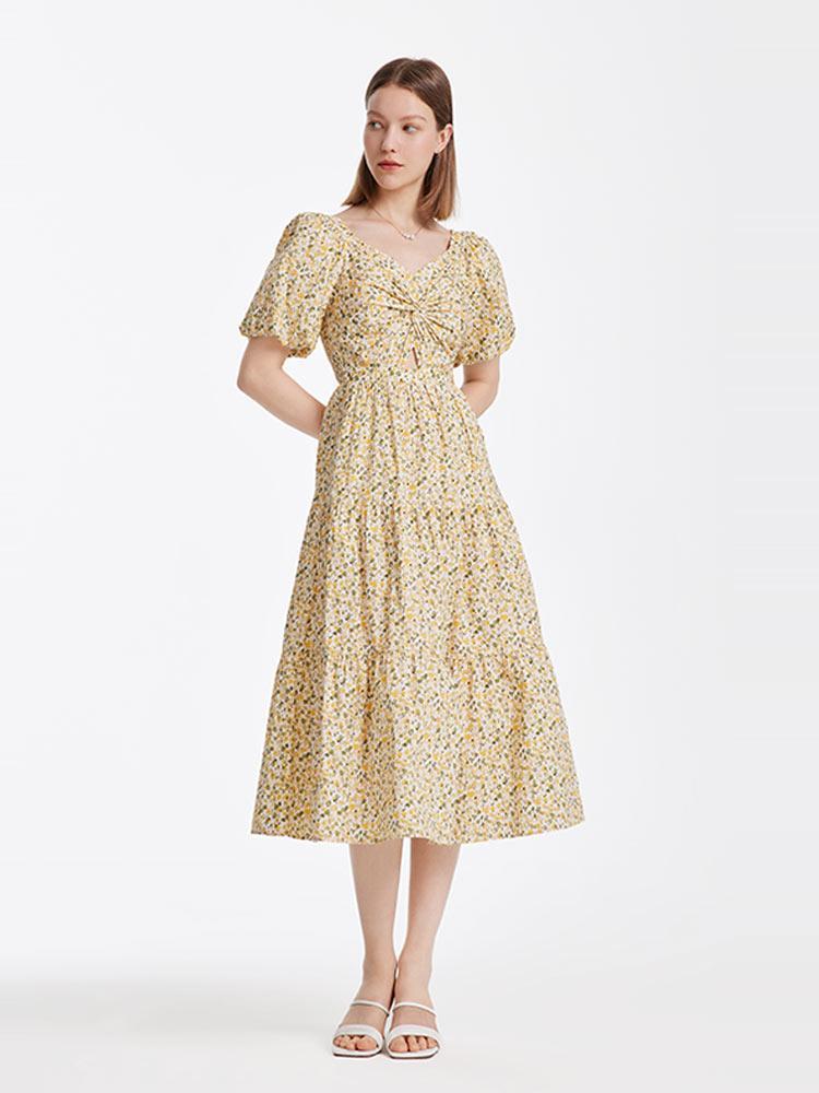 Floral Puff Sleeve Dress Product Image