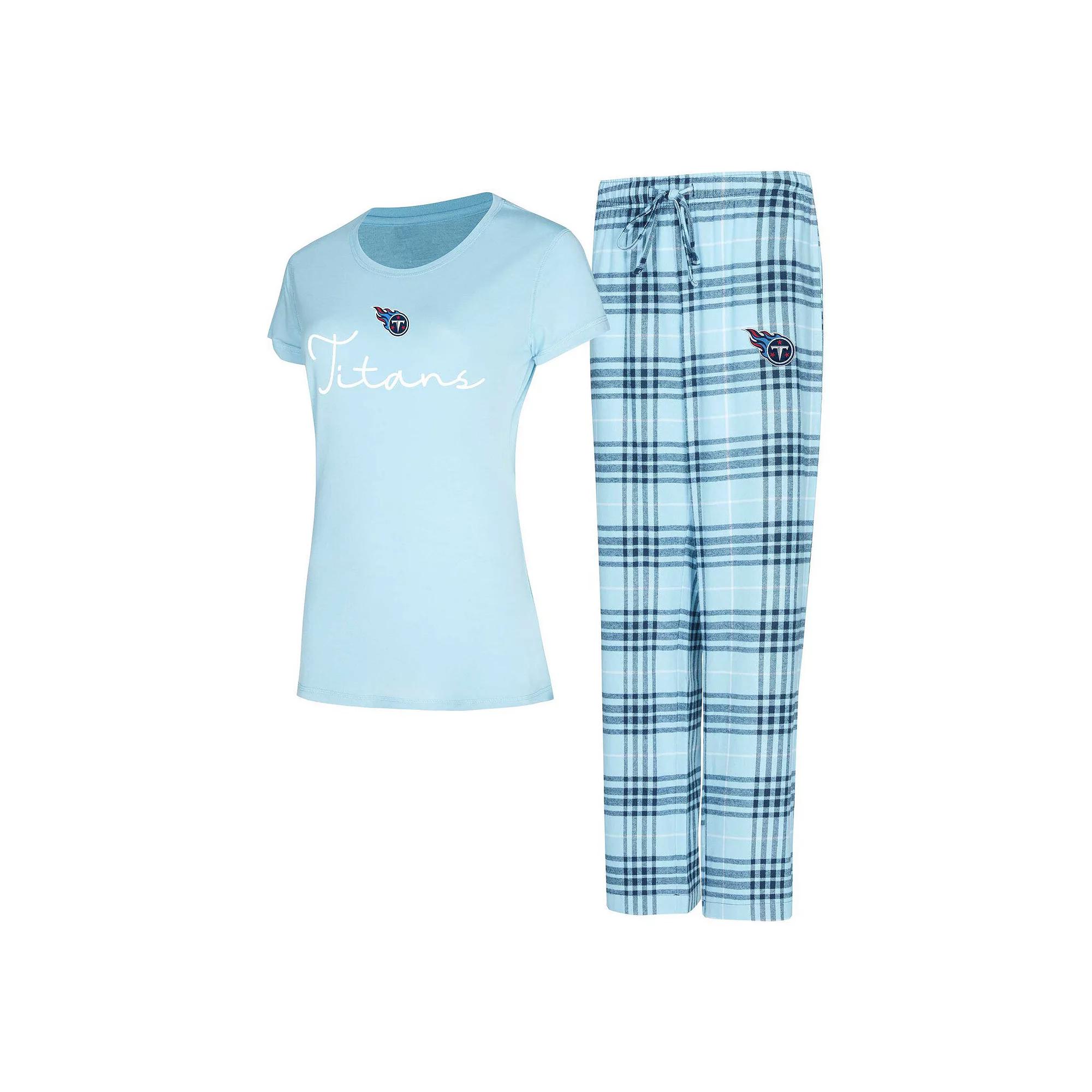 Women's Concepts Sport Tennessee Titans Vector T-Shirt & Flannel Pants Sleep Set, Size: Large, Light Product Image