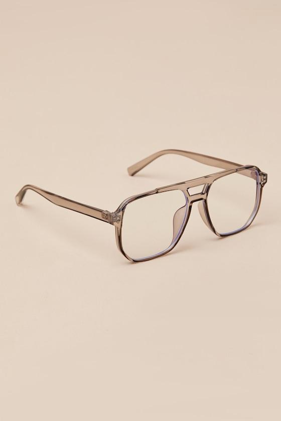 Reece Grey Aviator Blue Light Glasses Product Image