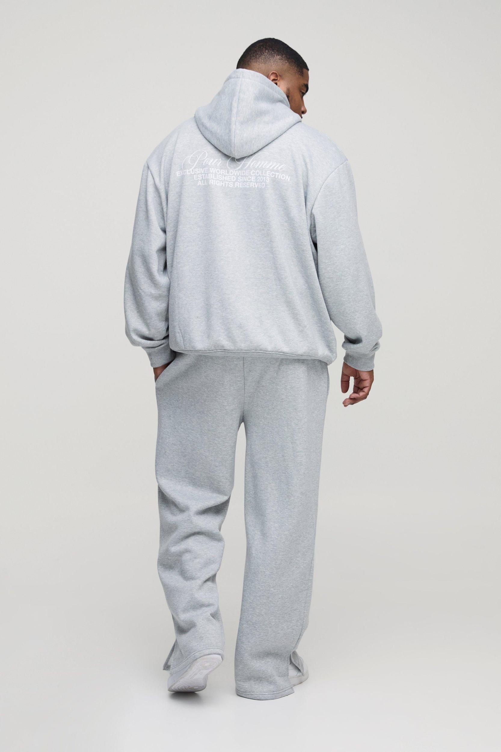 Plus Oversized Homme Hooded Split Hem Tracksuit | boohooMAN USA Product Image