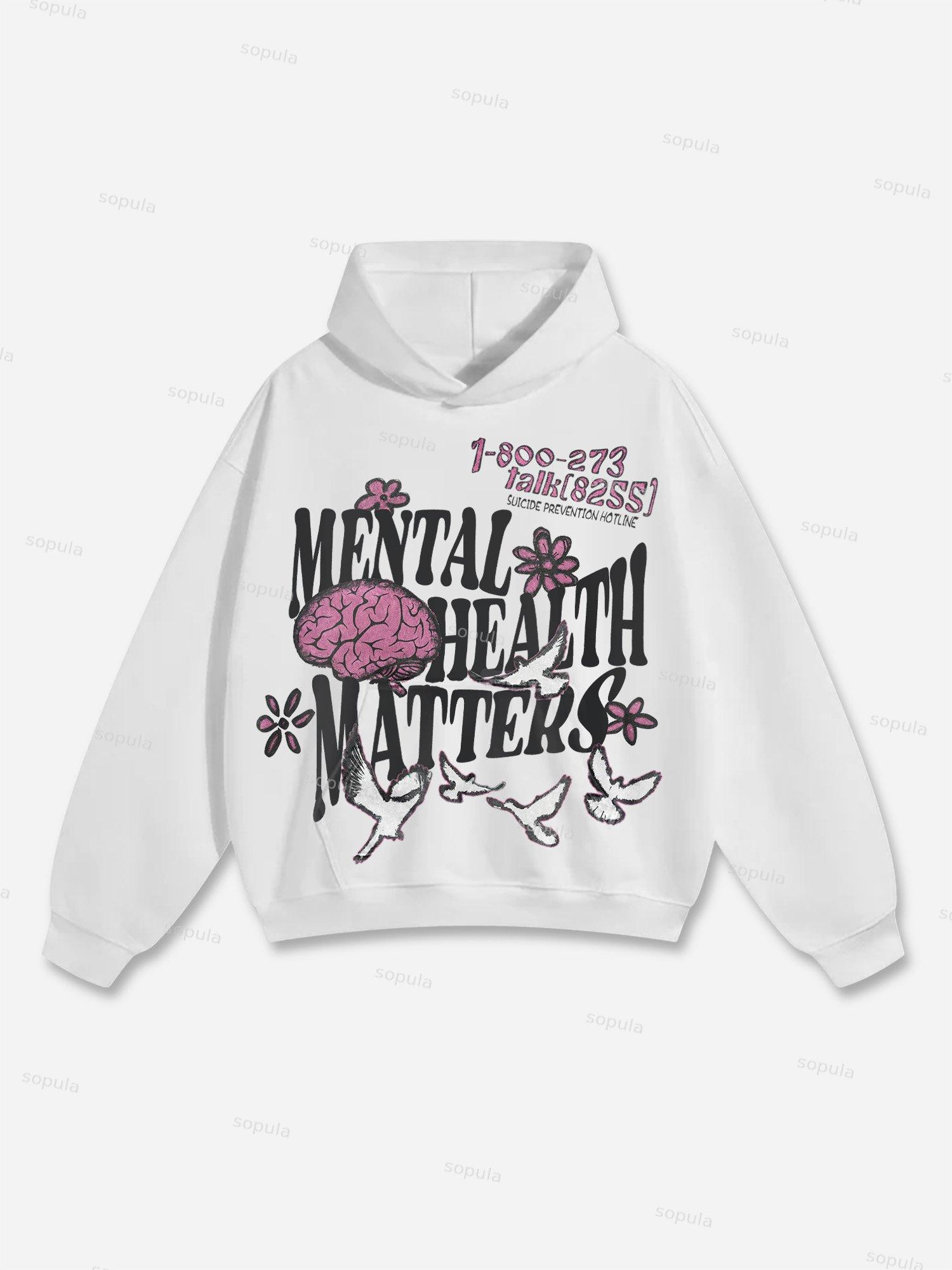 Mental Health Matter Pigeon Graphic Street Hoodie Product Image