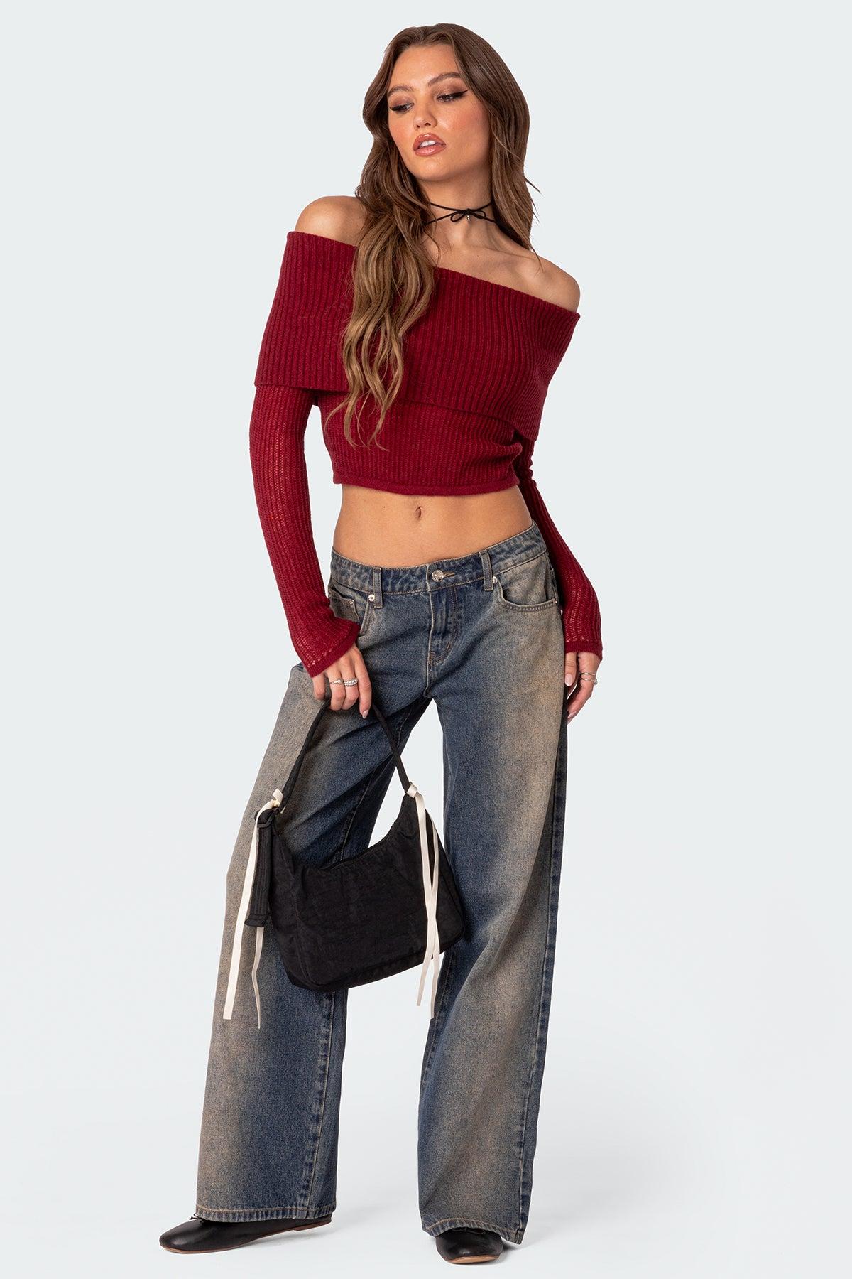 Lili fold over knit top Product Image