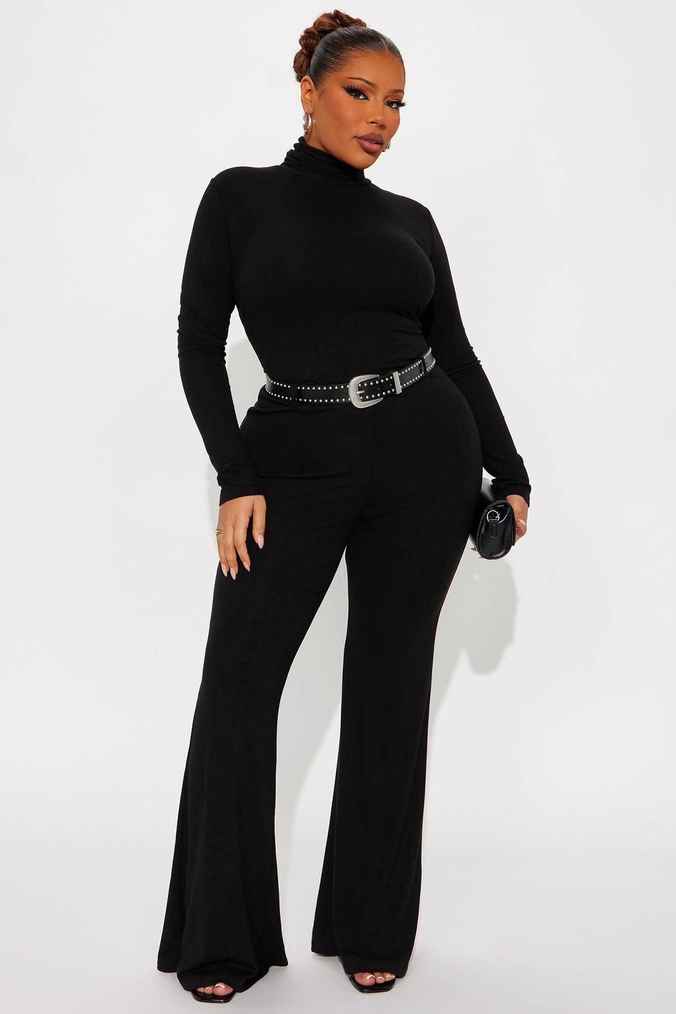 Leiah Long Sleeve Flare Jumpsuit - Black Female Product Image