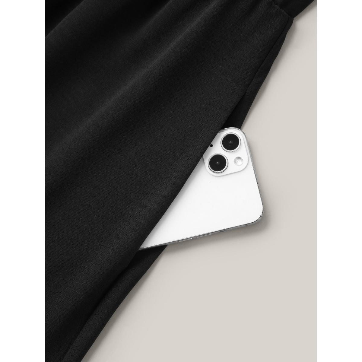 Plus Size Floral Embroidered Waist-Cinched Midi Dress Black Women Boho Round Neck Short sleeve Curvy BloomChic 22-24/3X Product Image