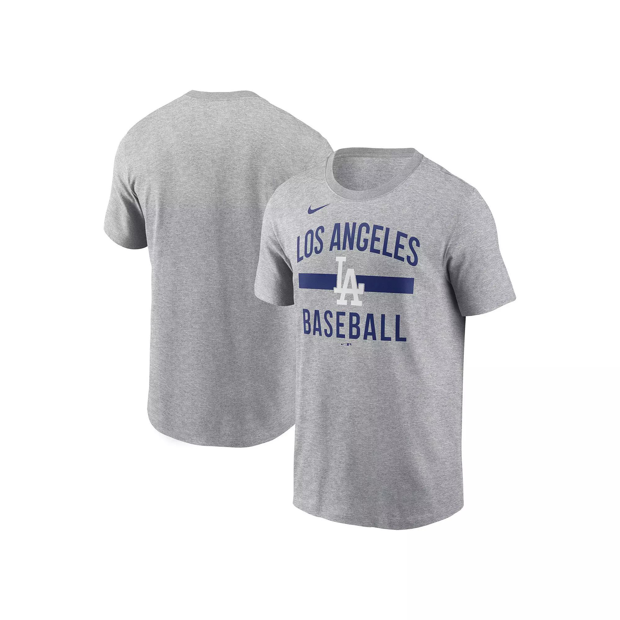 Men's Nike  Heather Gray Los Angeles Dodgers Arched T-Shirt, Size: Small, Grey Product Image