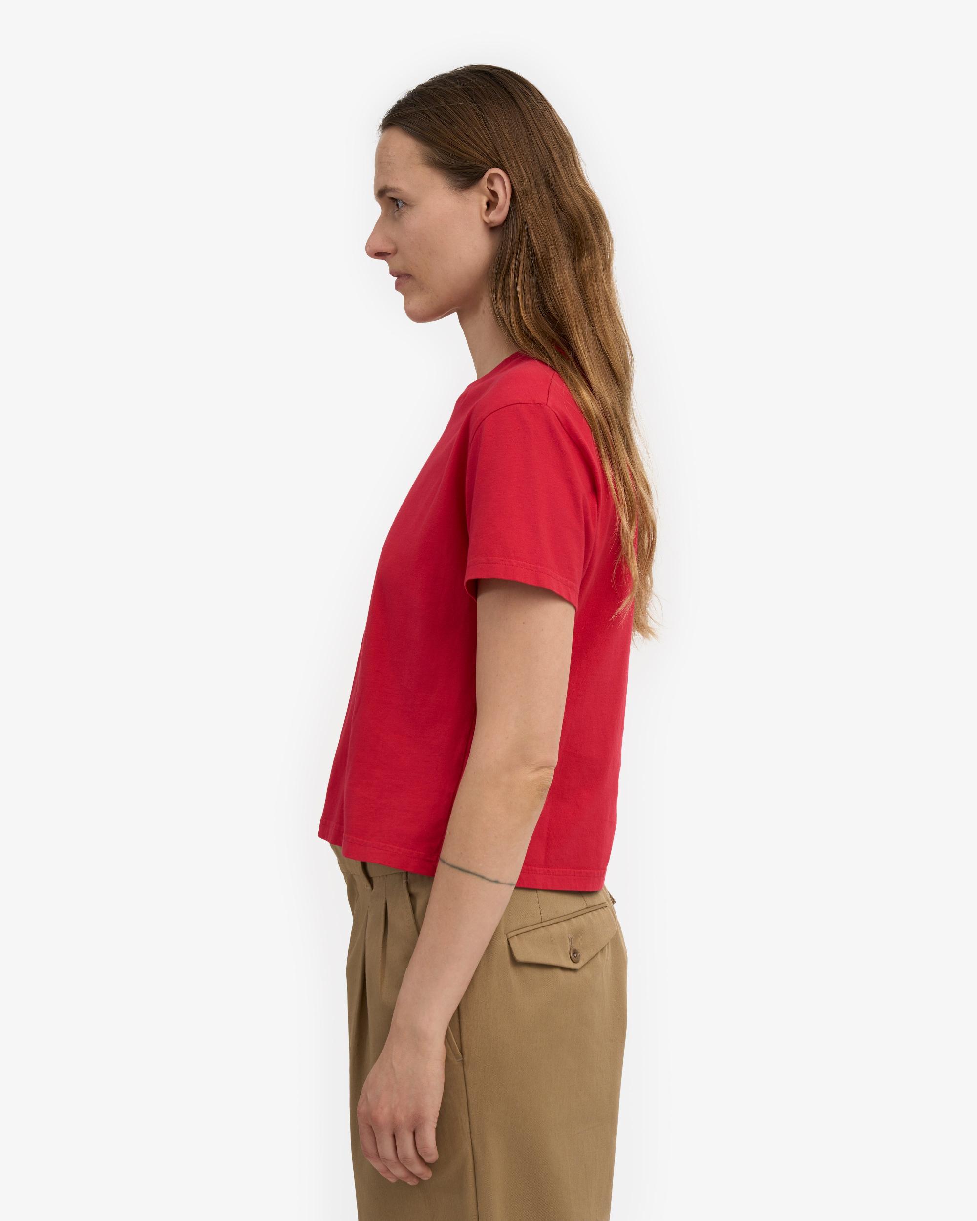 Organic Boxy Crop Tee - Petrol Blue Product Image