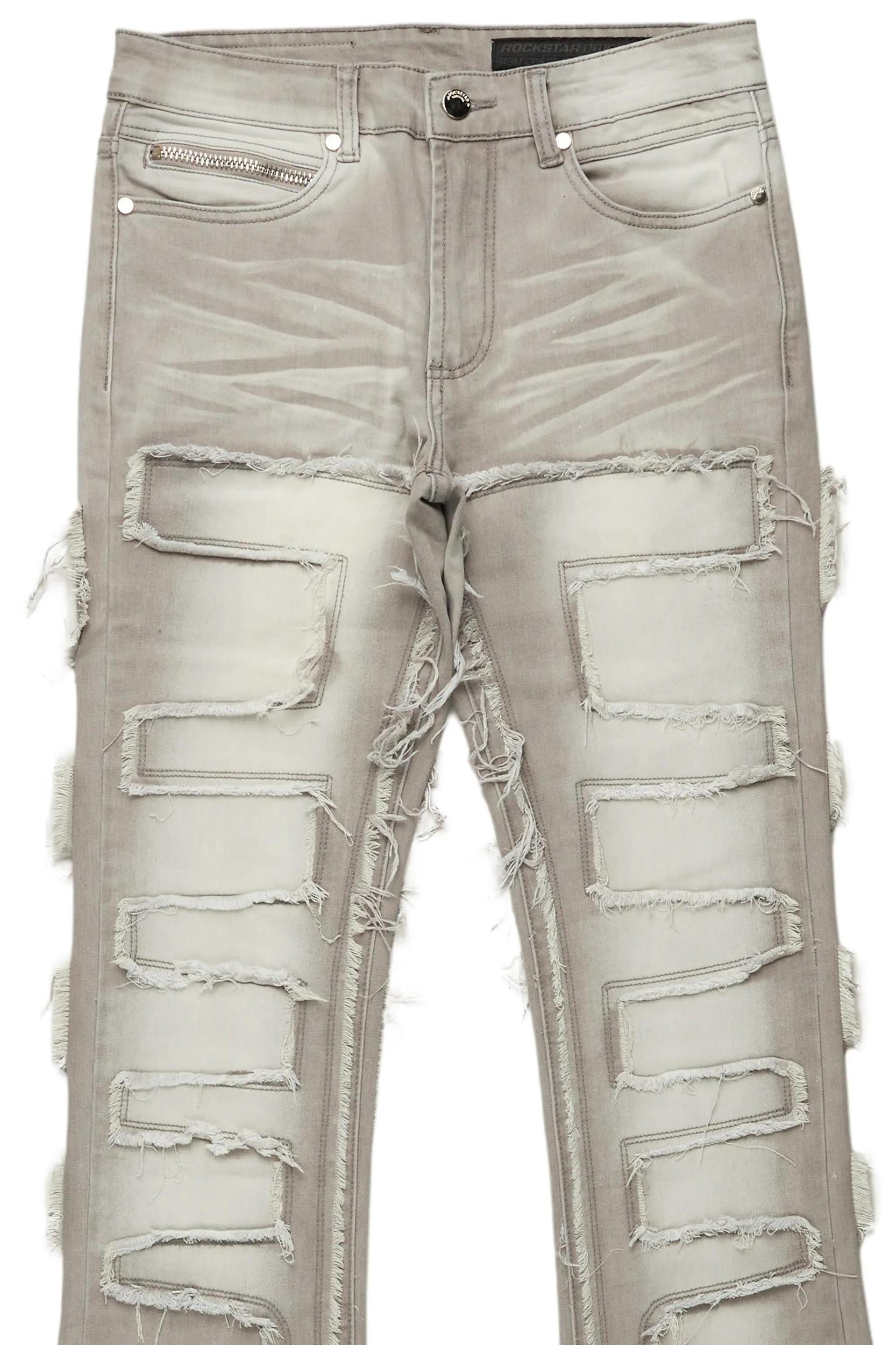 Shake Grey Stacked Flare Jean Male Product Image