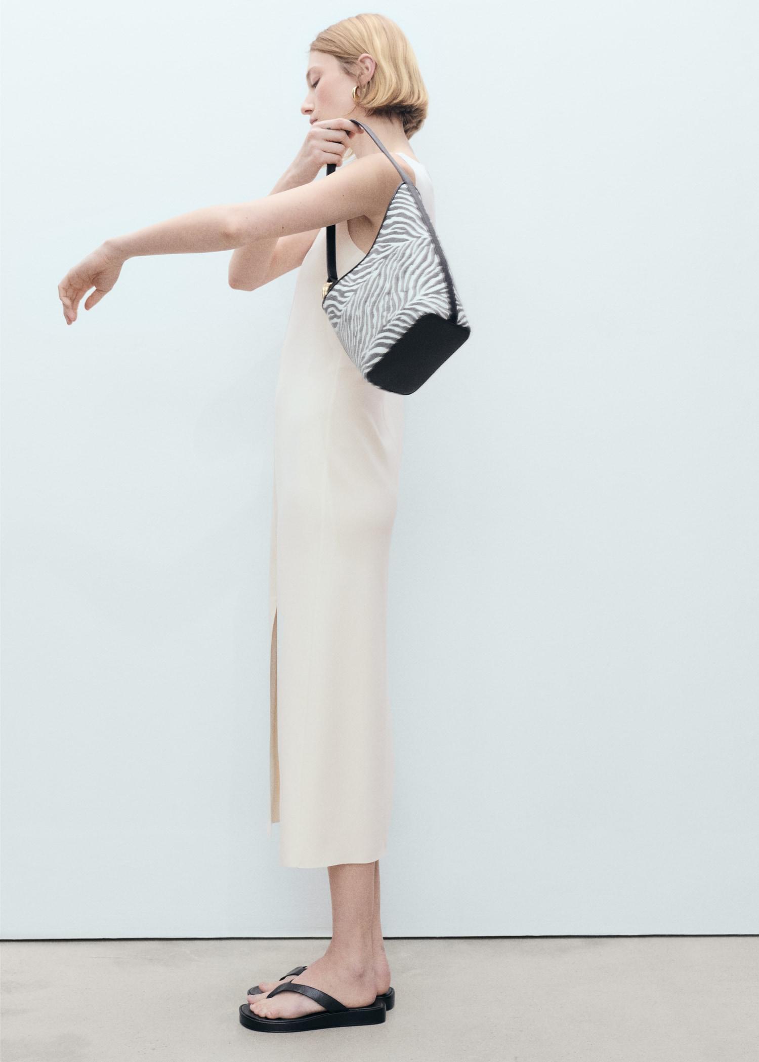 Boat-neck knitted dress - Women | MANGO USA Product Image