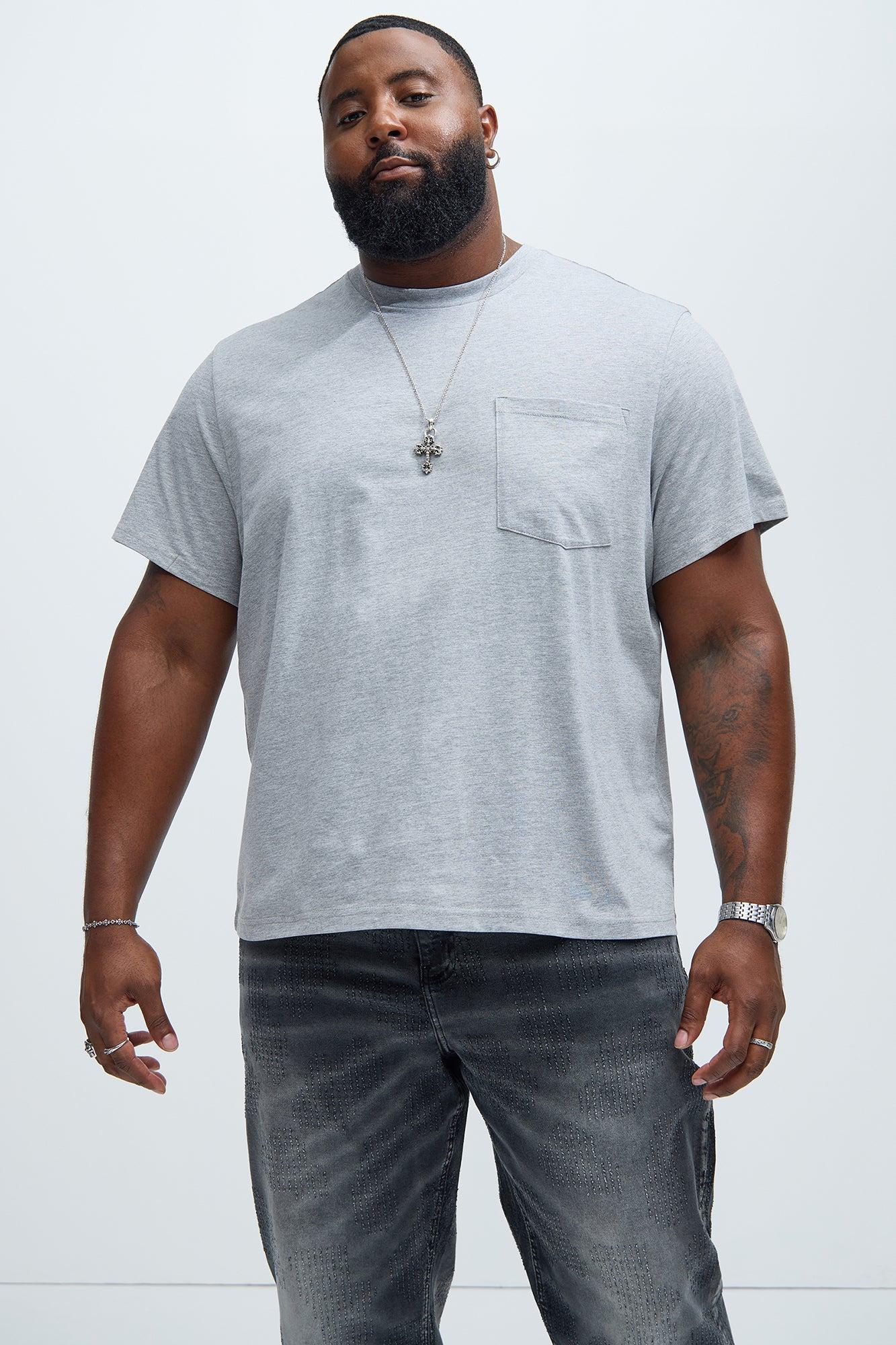 Essential Pocket Crew Tee - Heather Grey Product Image