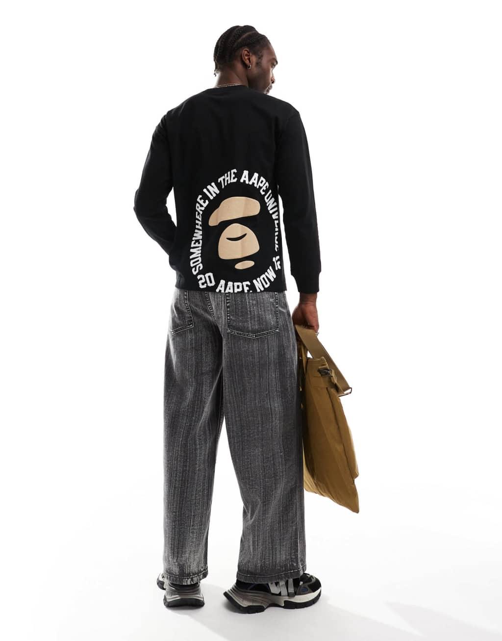 Aape By A Bathing Ape long sleeve universe t-shirt in black Product Image
