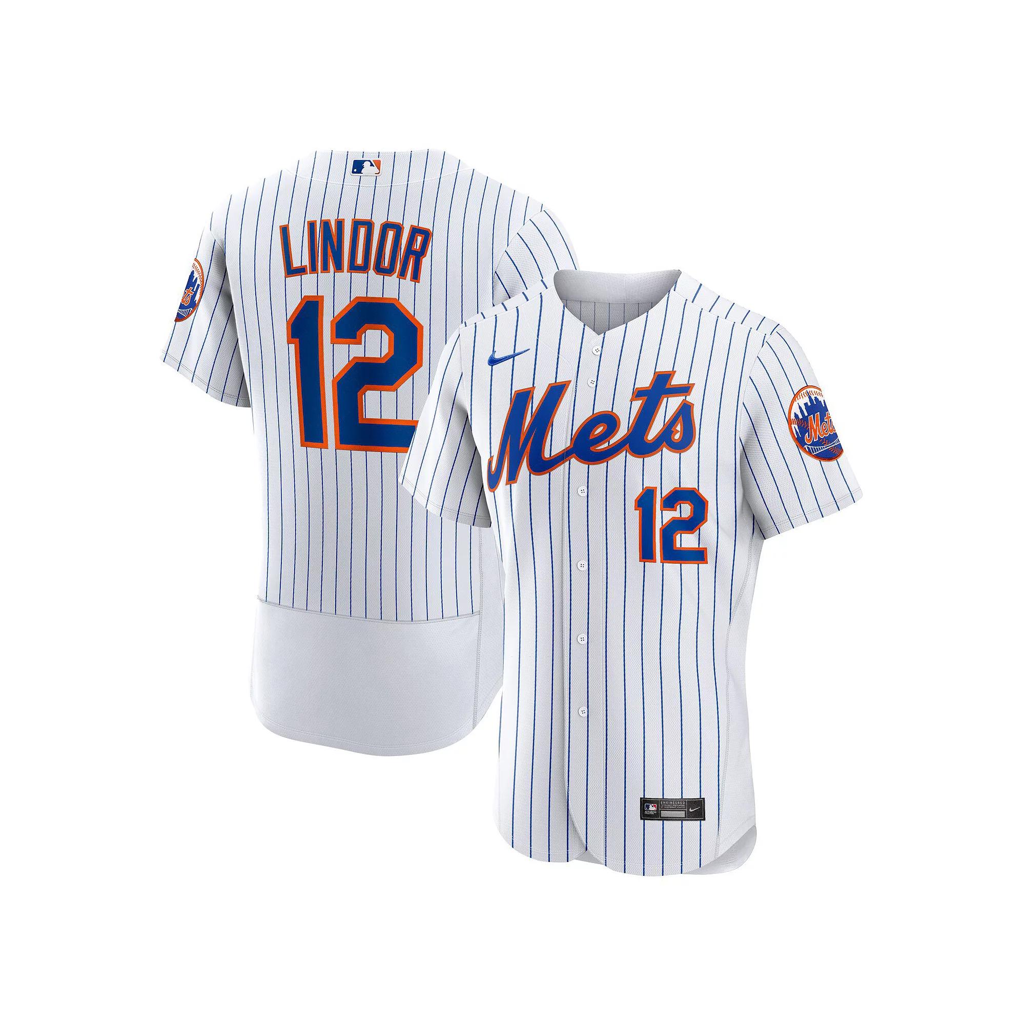 Men's Nike Francisco Lindor White New York Mets Home Authentic Player Jersey,  Product Image