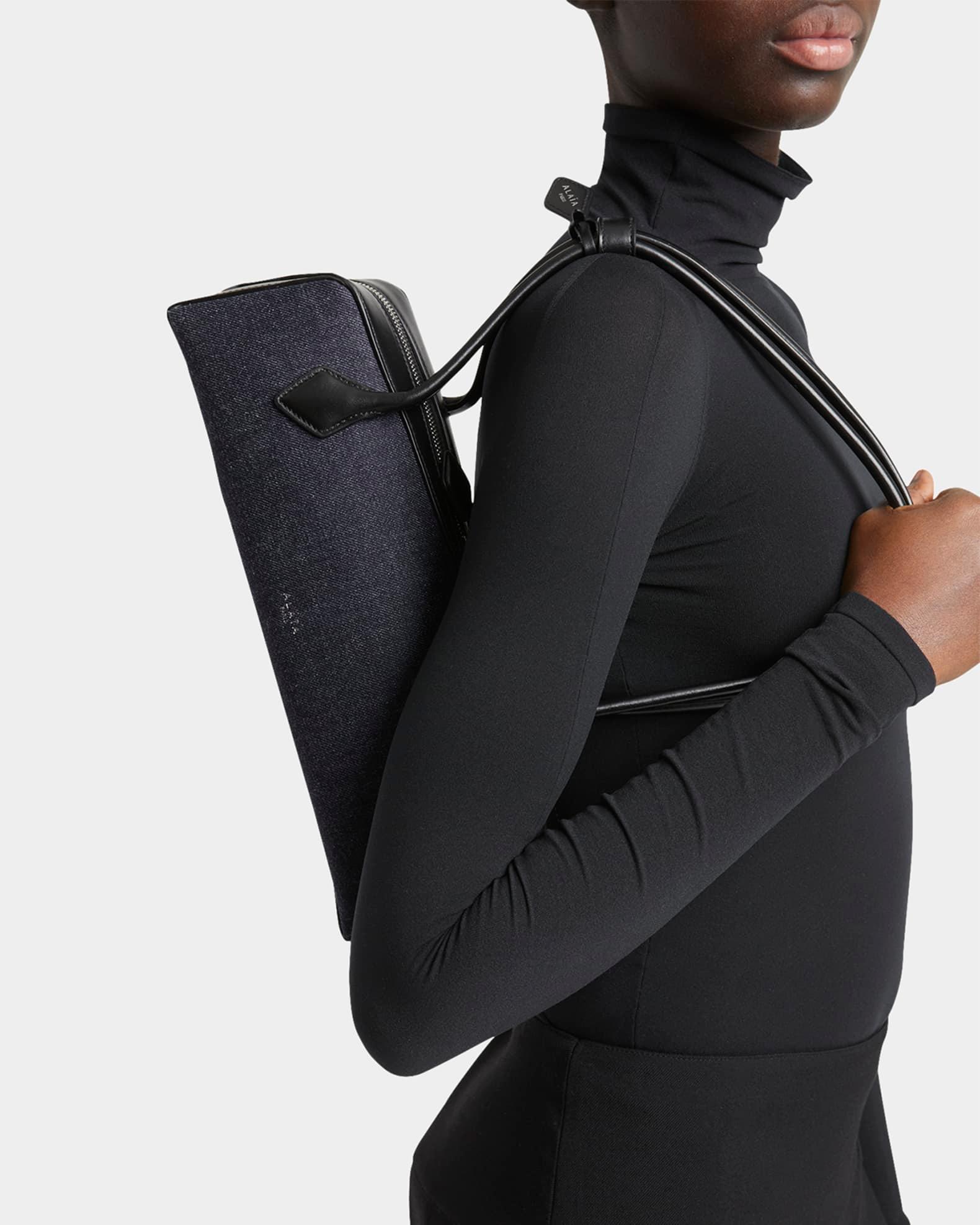 Le Teckel Medium Shoulder Bag in Denim  Product Image