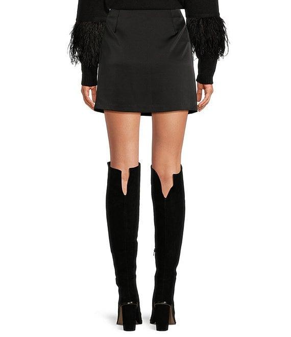 Chelsea & Violet Satin Side Zip Mini Skirt Product Image