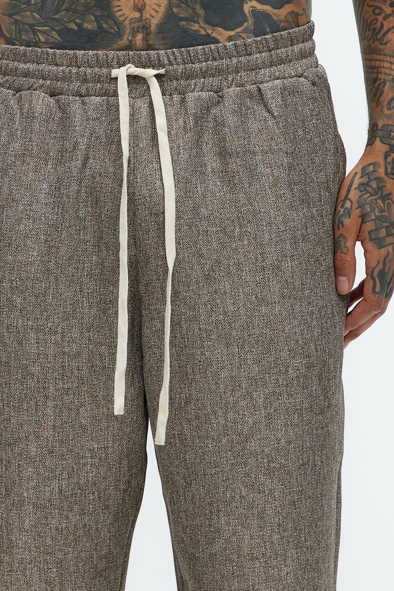 Canary Textured Straight Pants - Brown Product Image